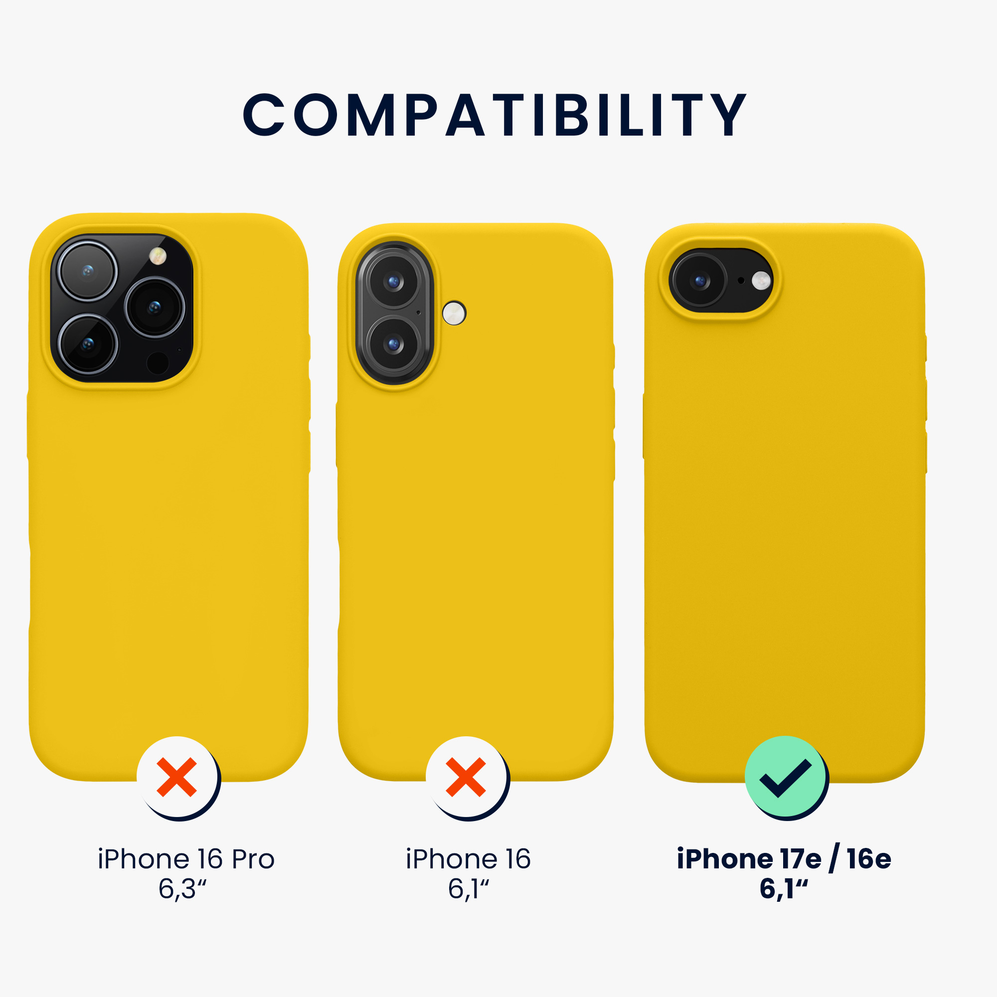 Silikonový kryt kwmobile pro Apple iPhone 17e / iPhone 16e - žlutá