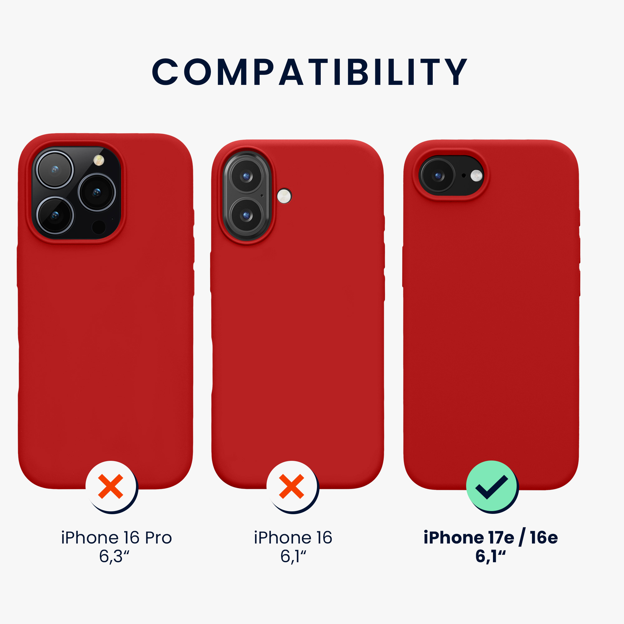 Pouzdro pro Apple iPhone 17e / iPhone 16e kwmobile silikonové - klasická červená