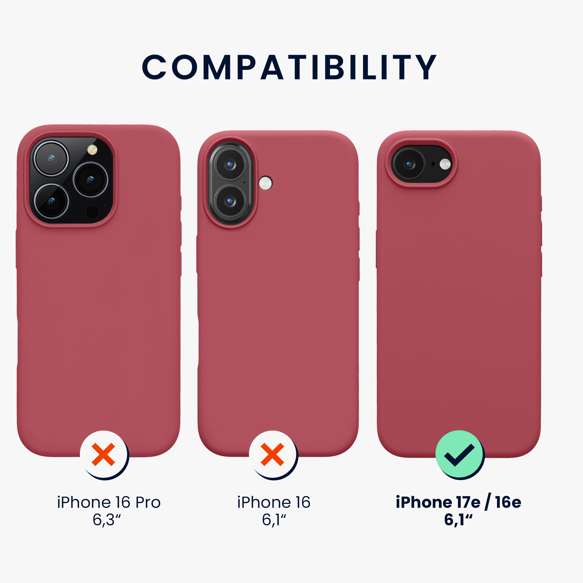 Silikonový kryt Kwmobile pro iPhone 17e / 16e - wireless charging dark rose