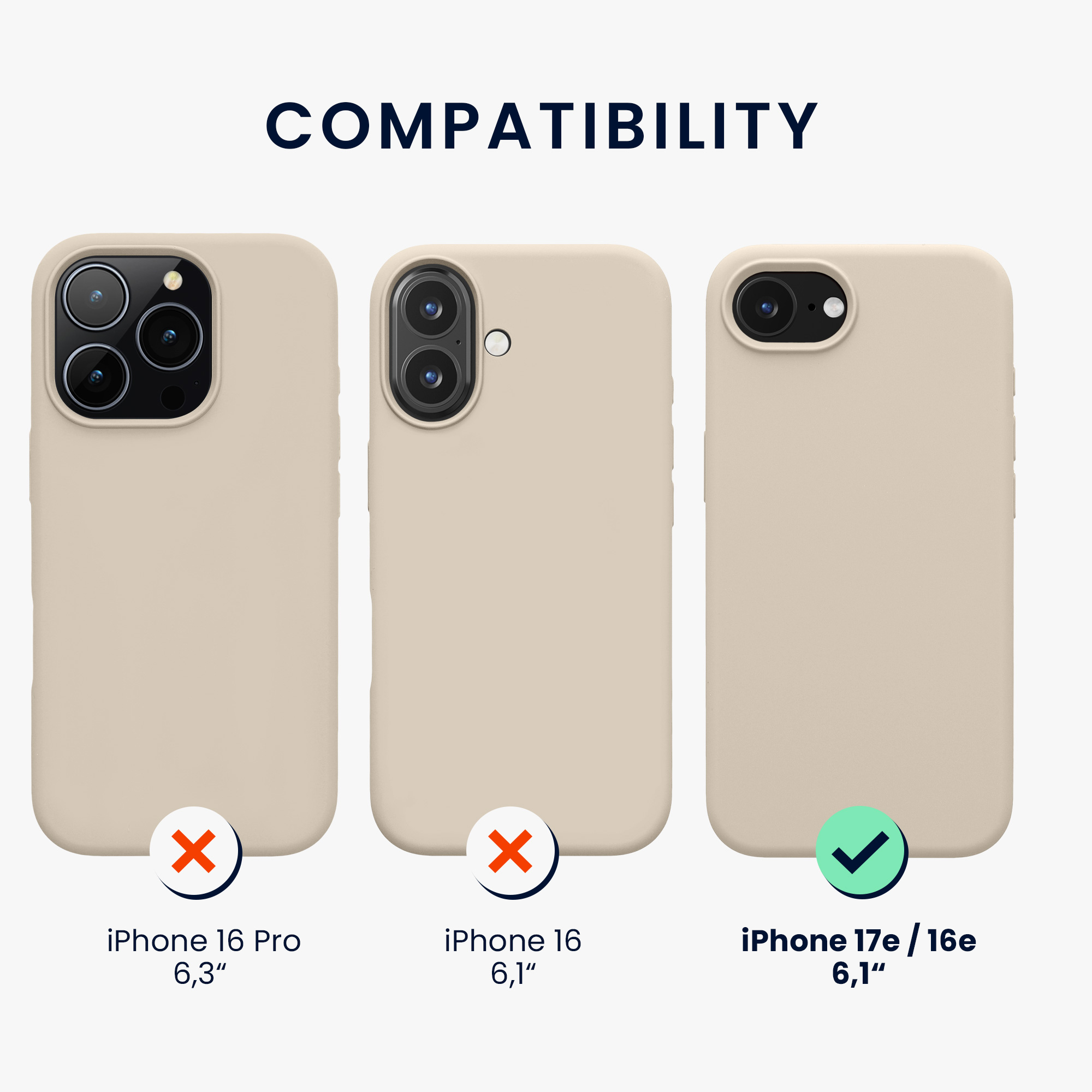 Silikonový kryt kwmobile pro Apple iPhone 17e / iPhone 16e - béžová