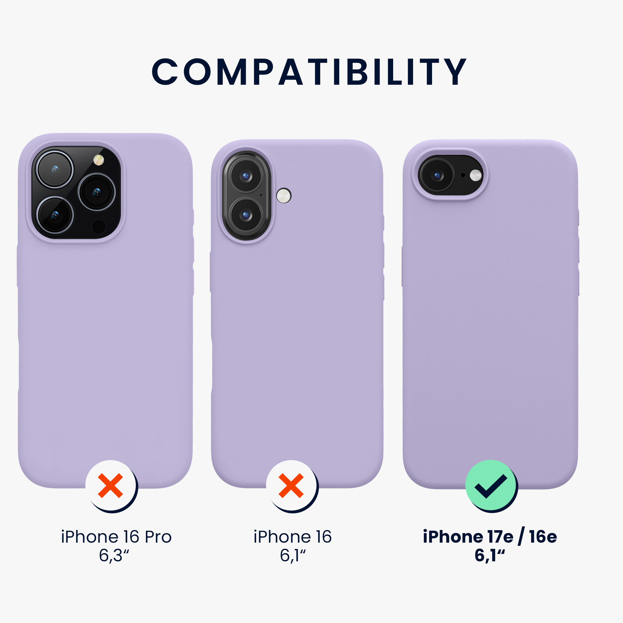 Silikonový kryt Kwmobile pro iPhone 17e / 16e - wireless charging lavender