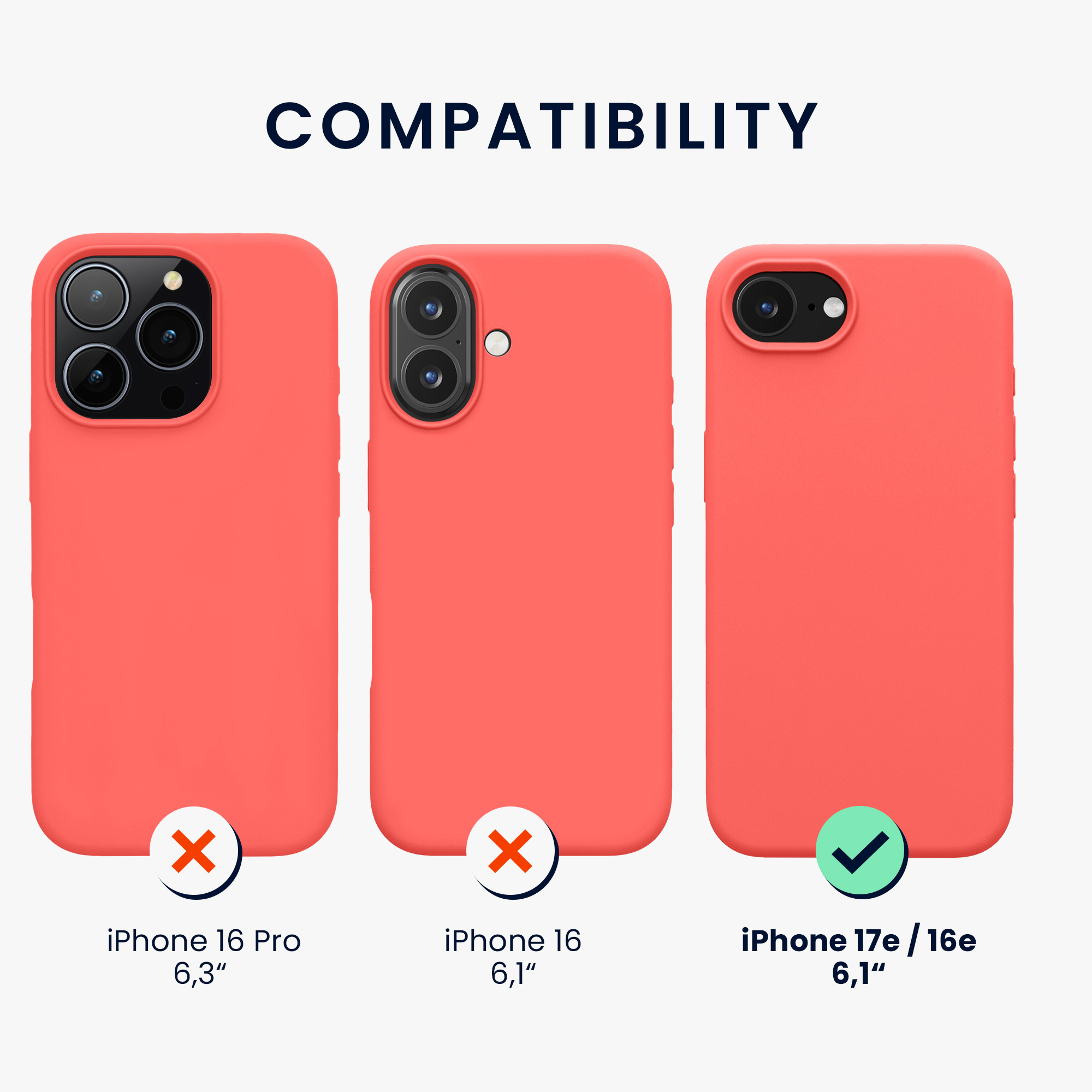 Silikonový kryt Kwmobile pro iPhone 17e / 16e - wireless charging neon coral