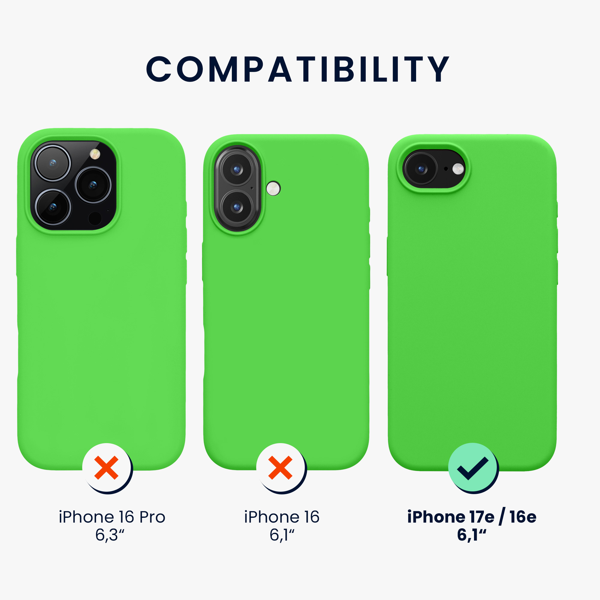 Silikonový kryt Kwmobile pro iPhone 17e / 16e - wireless charging lime green