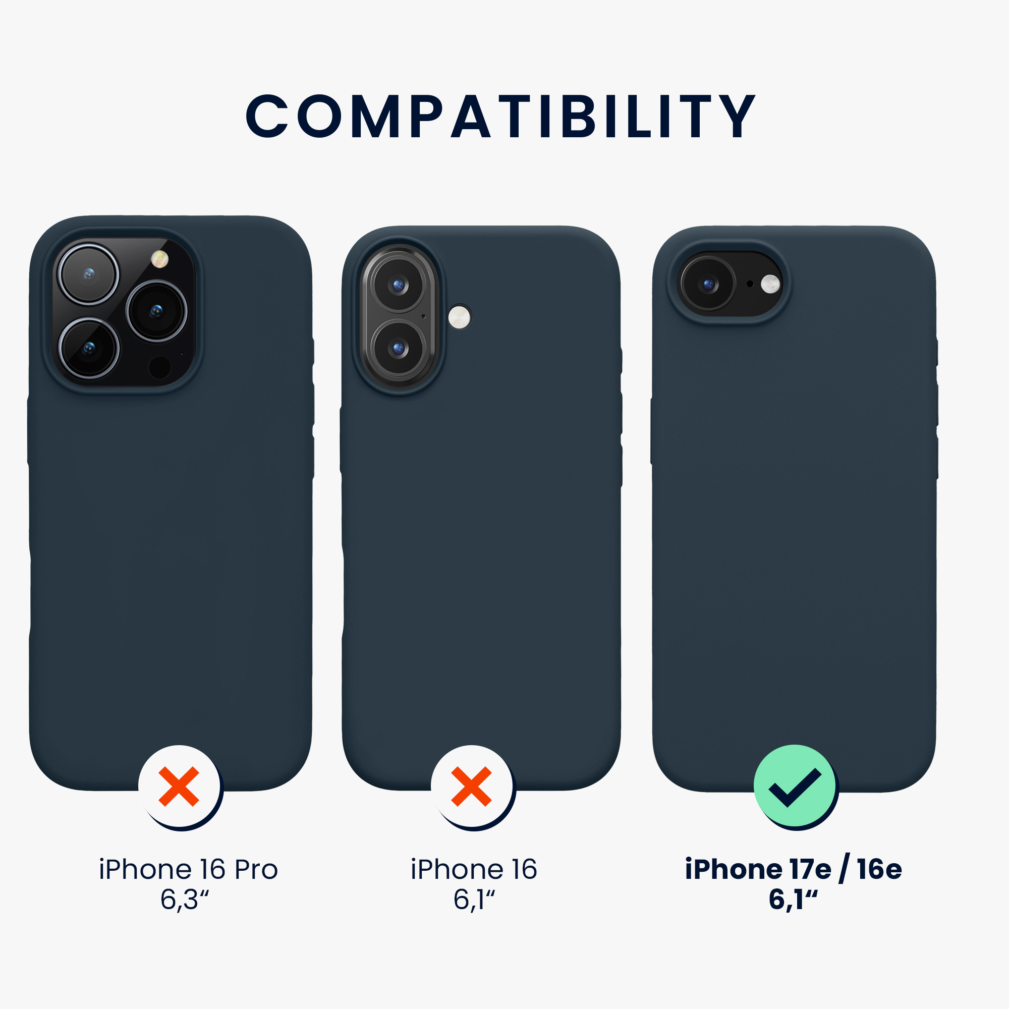 Silikonový kryt Kwmobile pro iPhone 17e / 16e - wireless charging dark slate