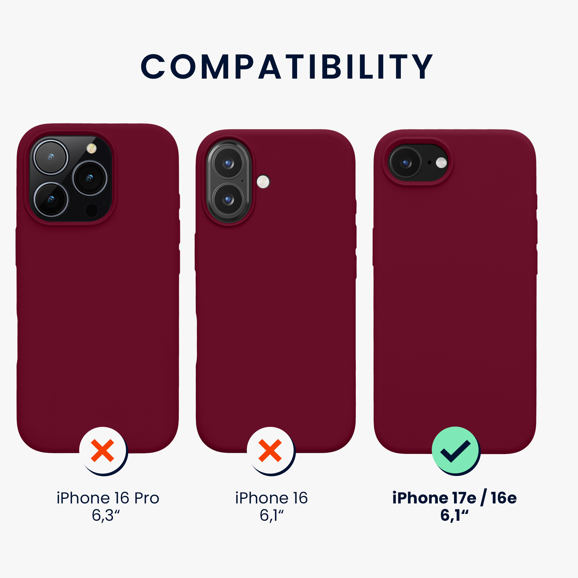 Silikonový kryt Kwmobile pro iPhone 17e / 16e - wireless charging rhubarb red