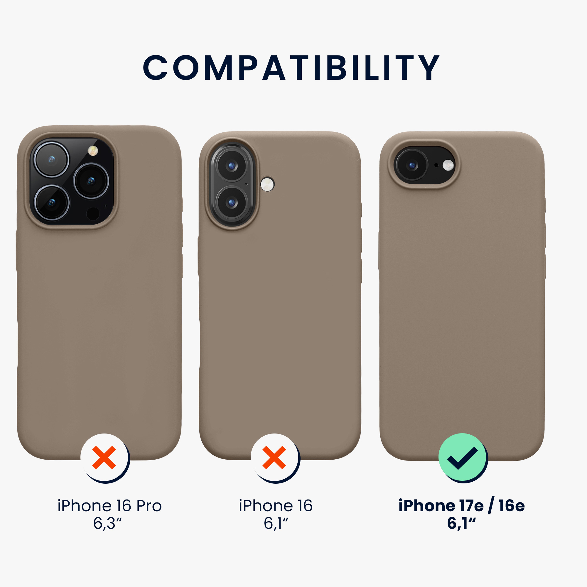 Silikonový kryt kwmobile pro Apple iPhone 17e / iPhone 16e - hnědá