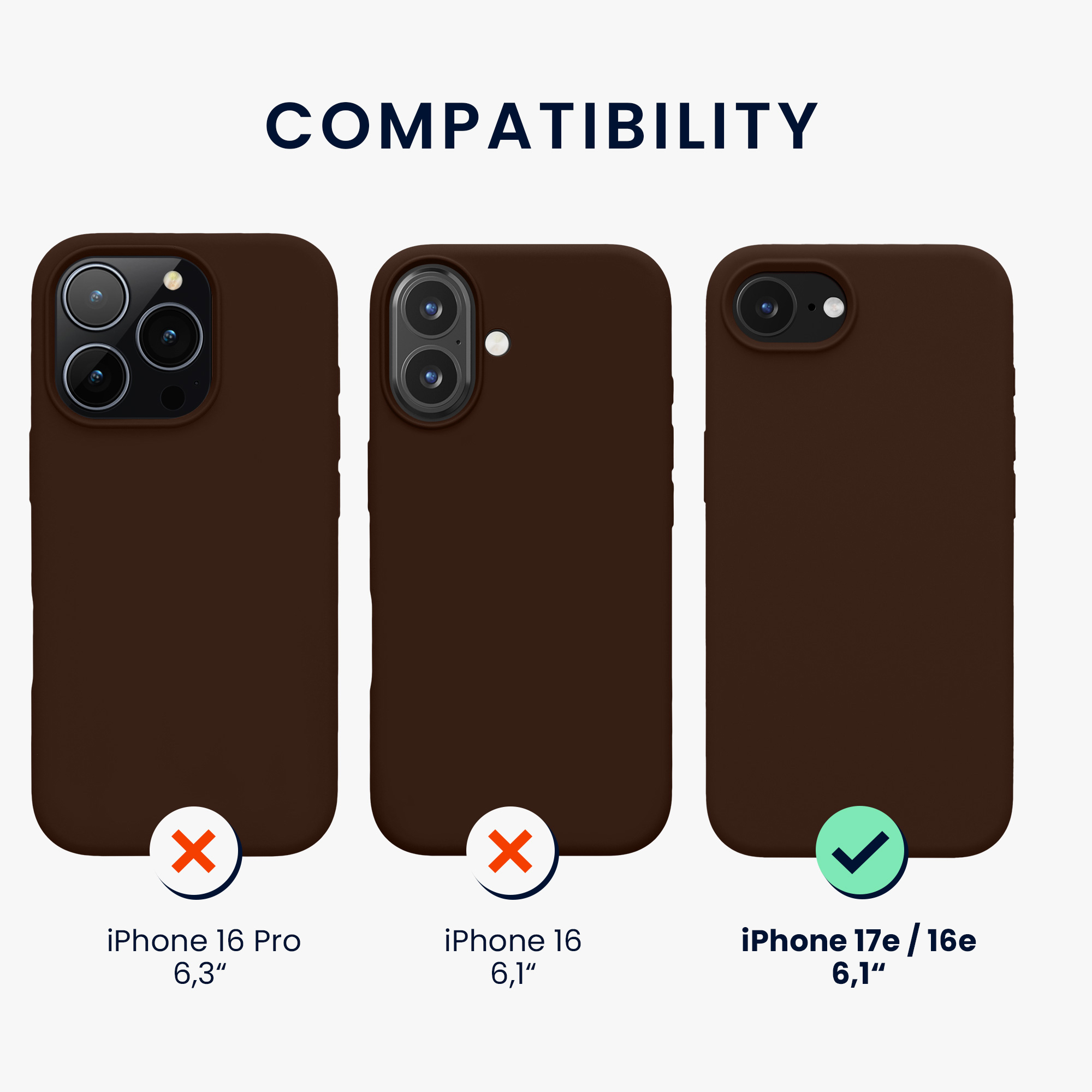 Silikonový kryt Kwmobile pro iPhone 17e / 16e - wireless charging chocolate