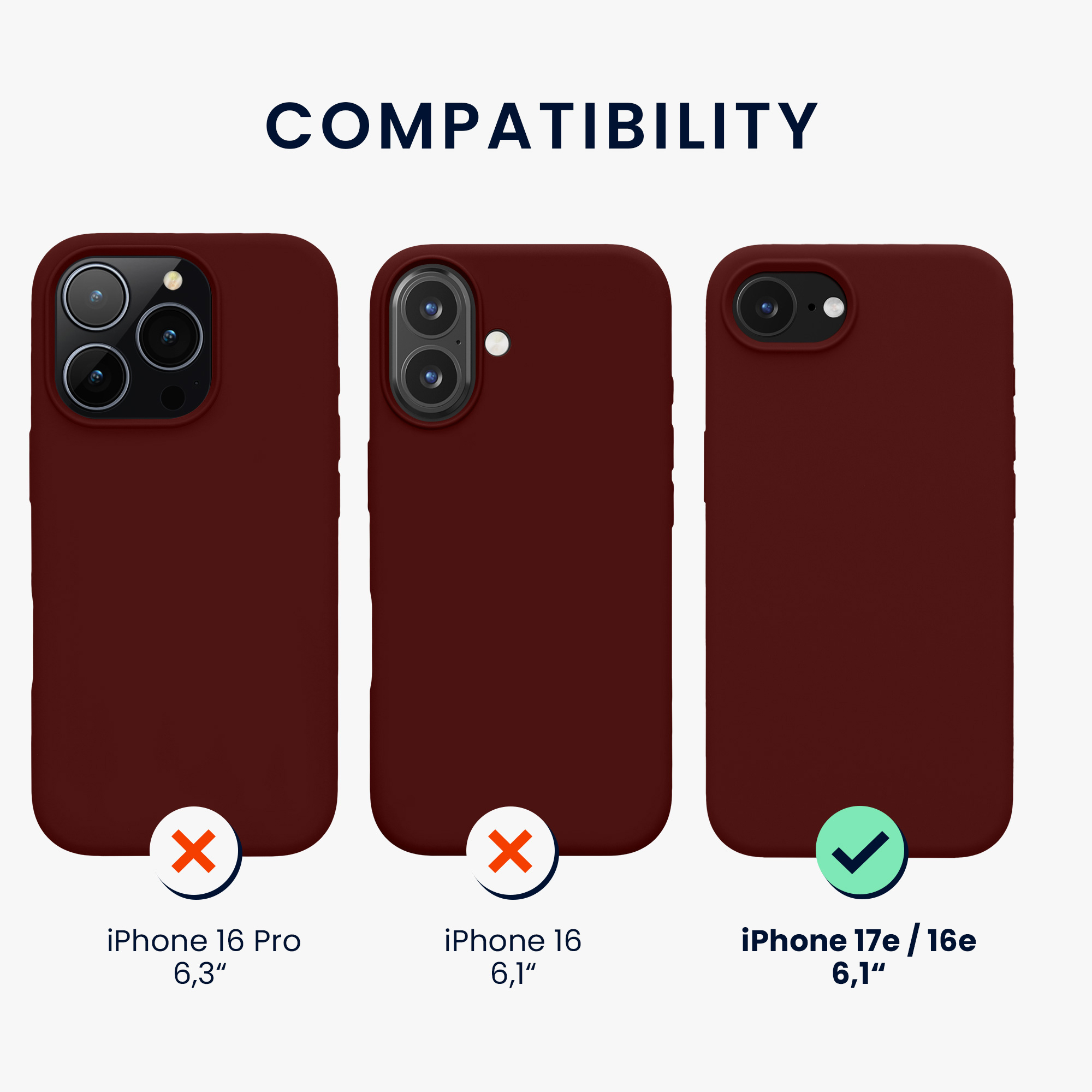 Silikonový kryt kwmobile pro Apple iPhone 17e / iPhone 16e - červená