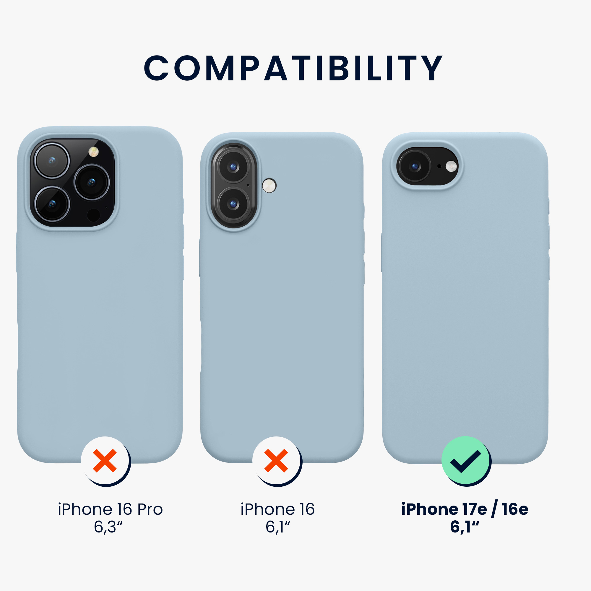 Silikonový kryt kwmobile pro Apple iPhone 17e / iPhone 16e - modrá