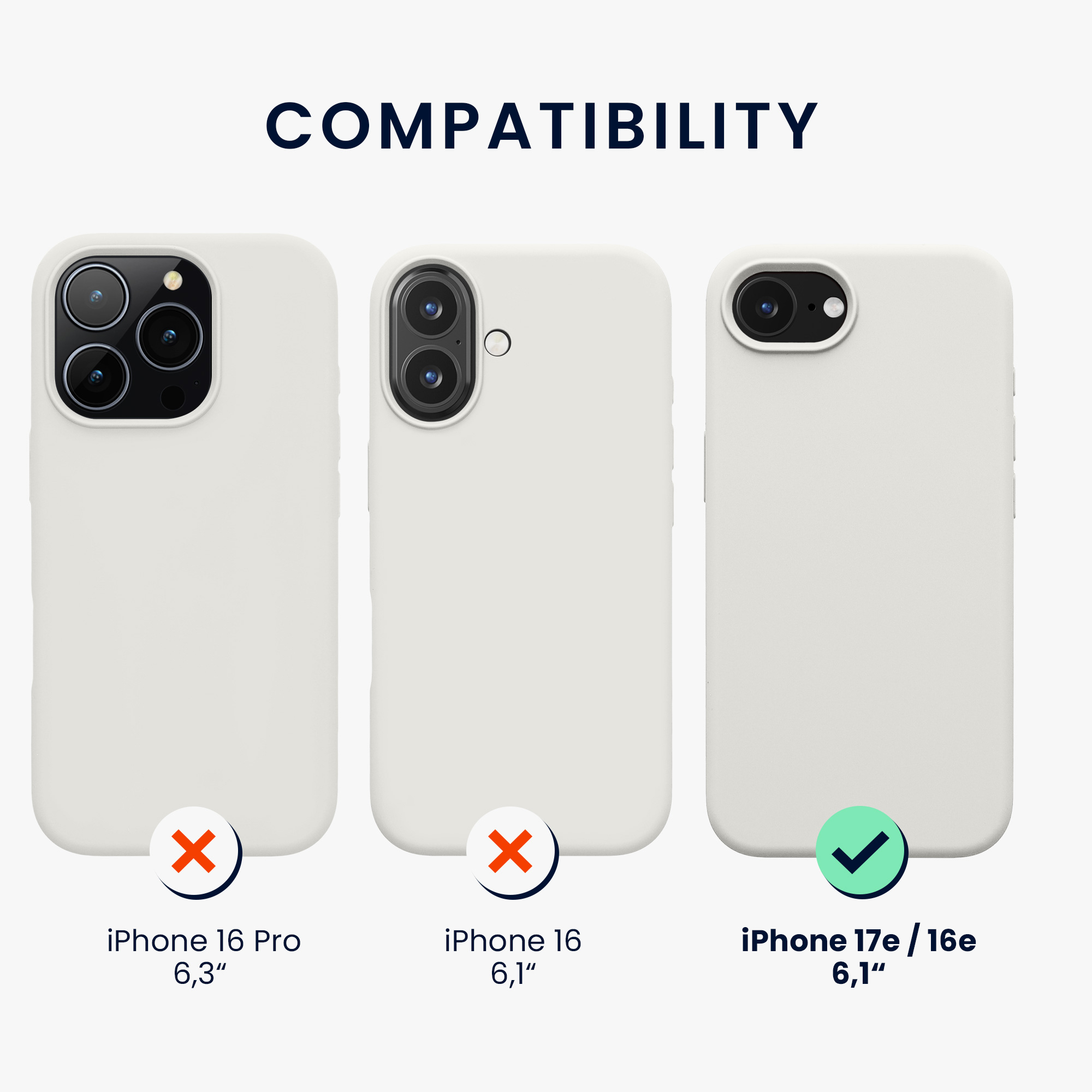 Silikonový kryt kwmobile pro Apple iPhone 17e / iPhone 16e - bílá