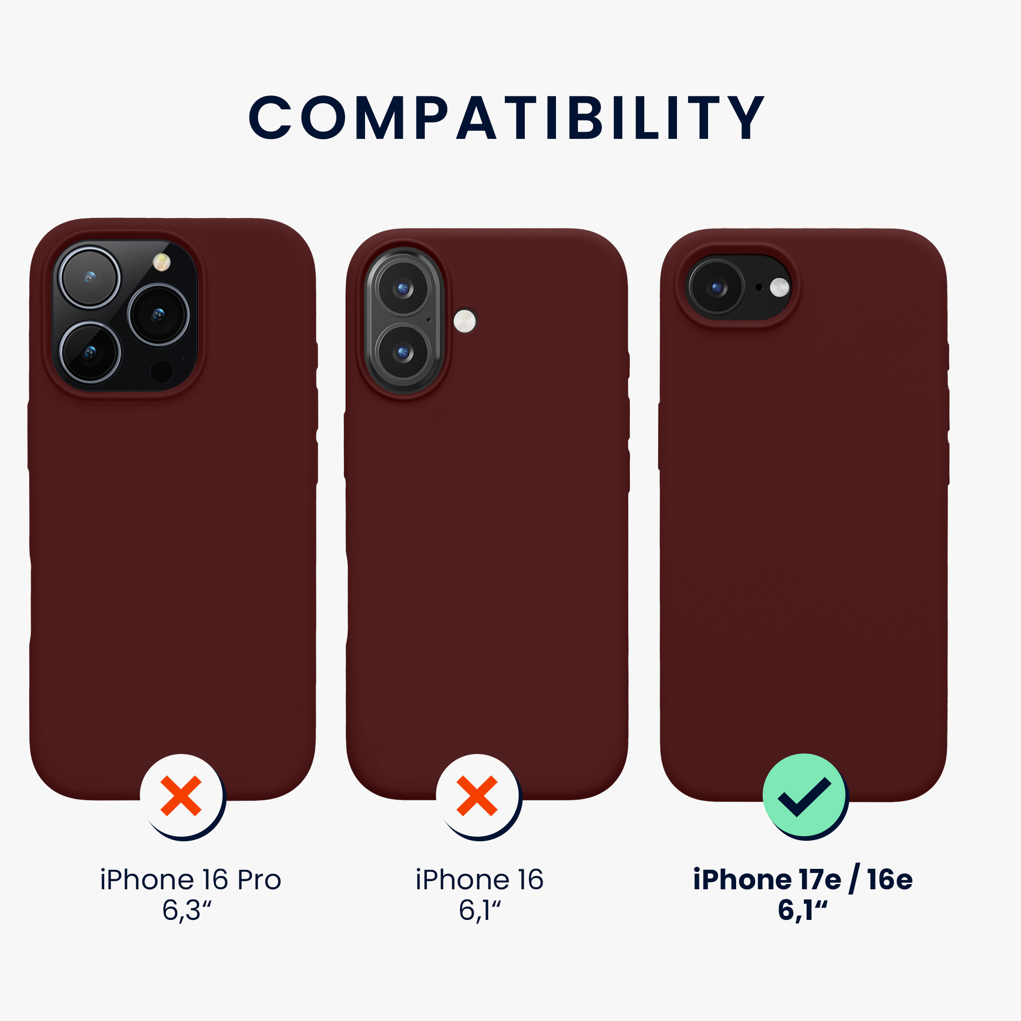 Silikonový kryt kwmobile pro Apple iPhone 17e / iPhone 16e - fialová