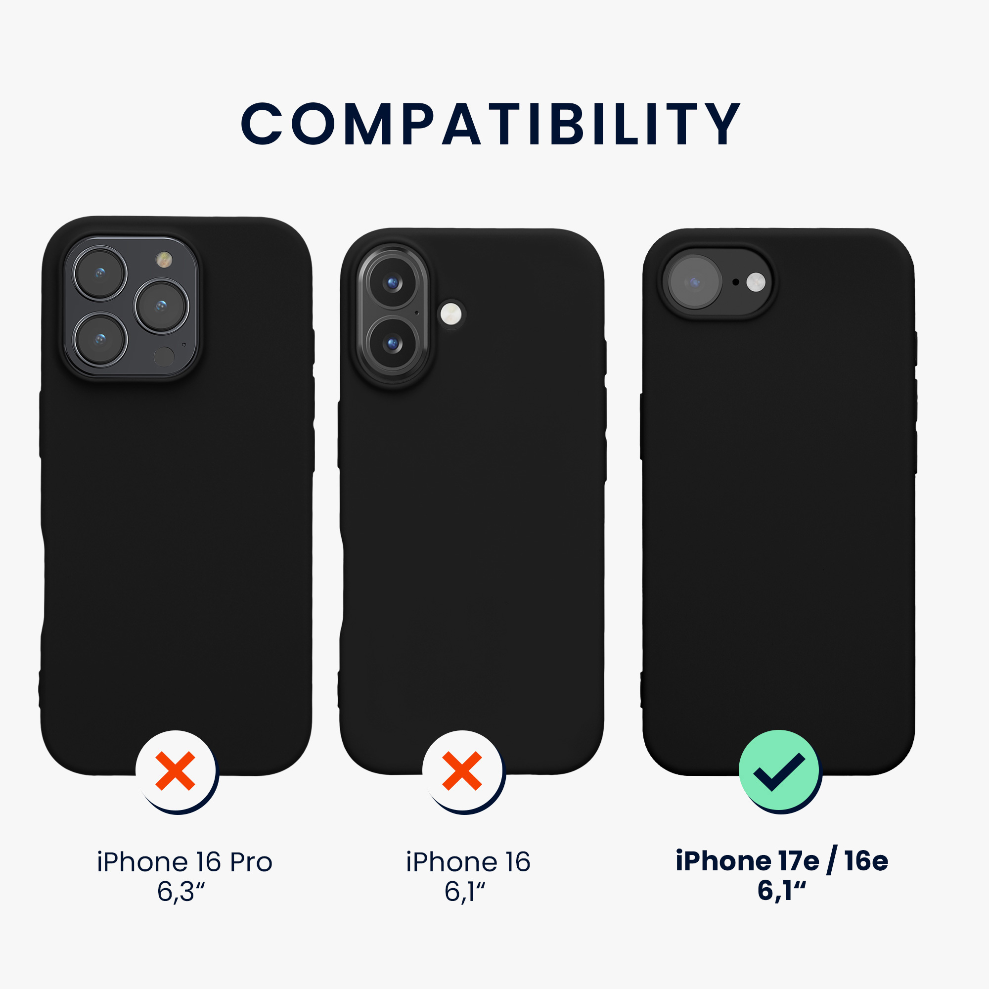 Silikonový kryt Kwmobile pro iPhone 17e / 16e - černá matná