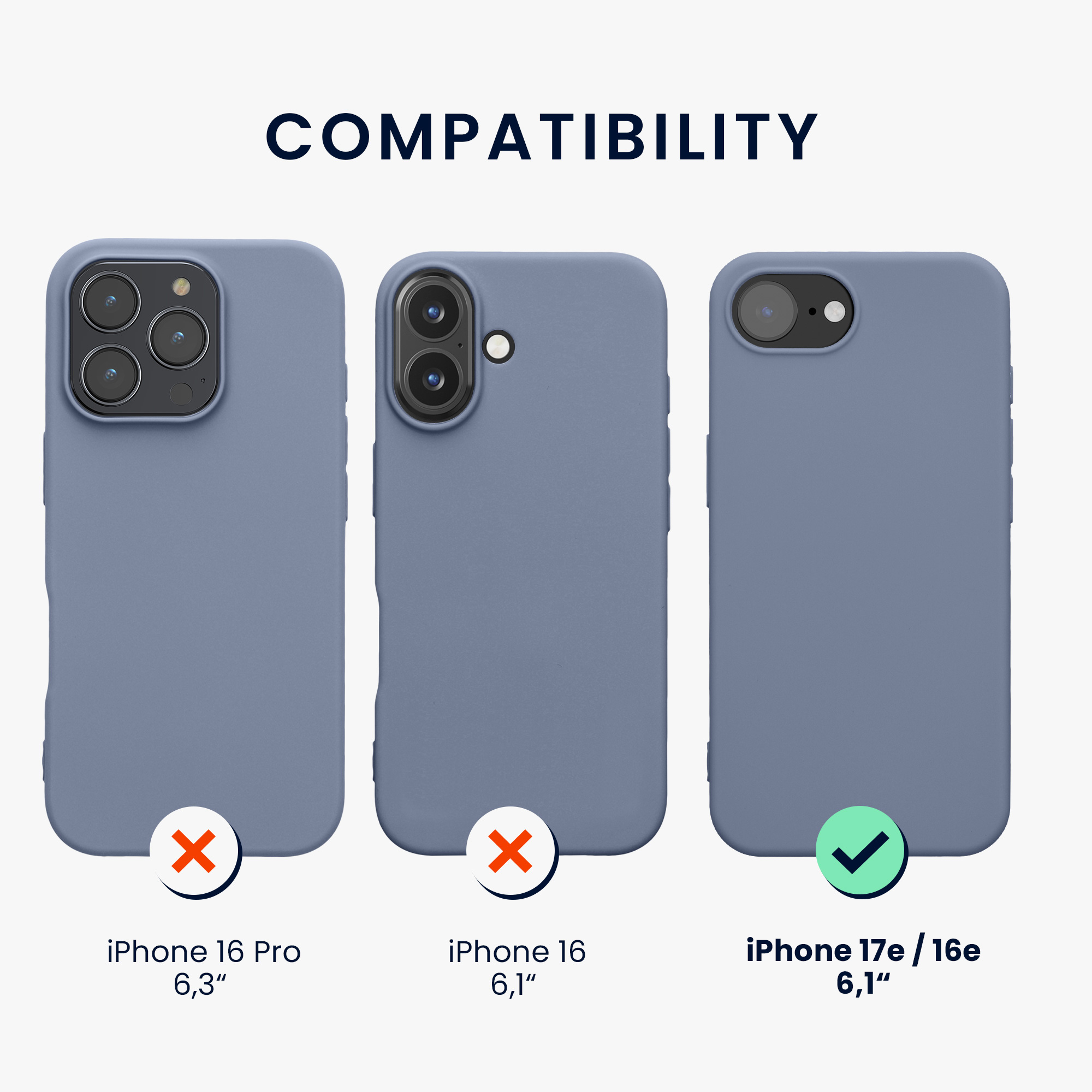 Silikonový kryt kwmobile pro Apple iPhone 17e / iPhone 16e - šedá