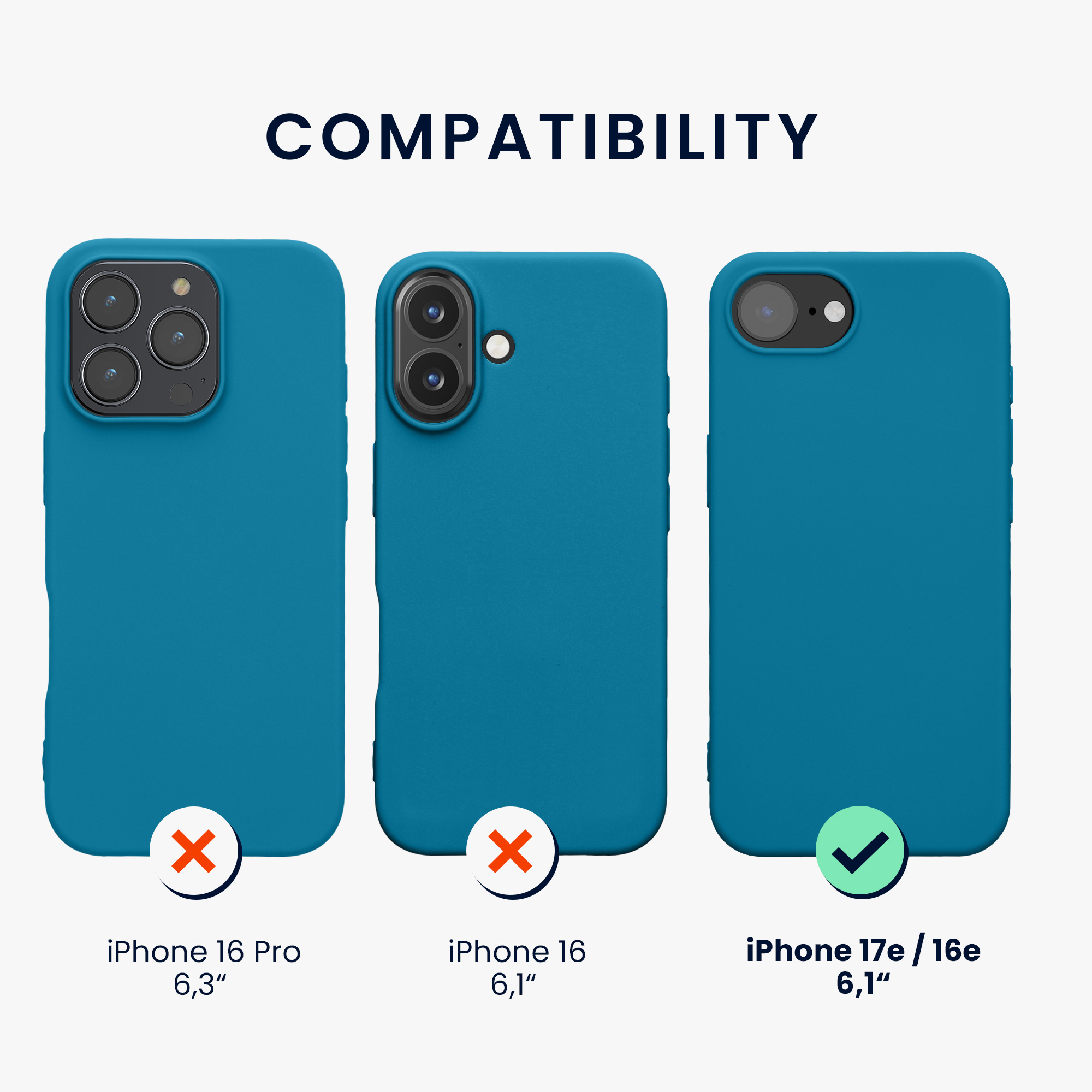 Silikonový kryt Kwmobile pro iPhone 17e / 16e - karibsky modrá