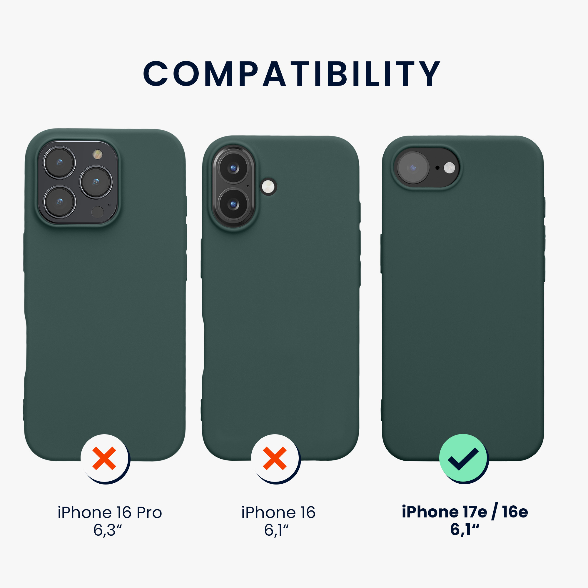 Silikonový kryt kwmobile pro Apple iPhone 17e / iPhone 16e - modrá, zelená