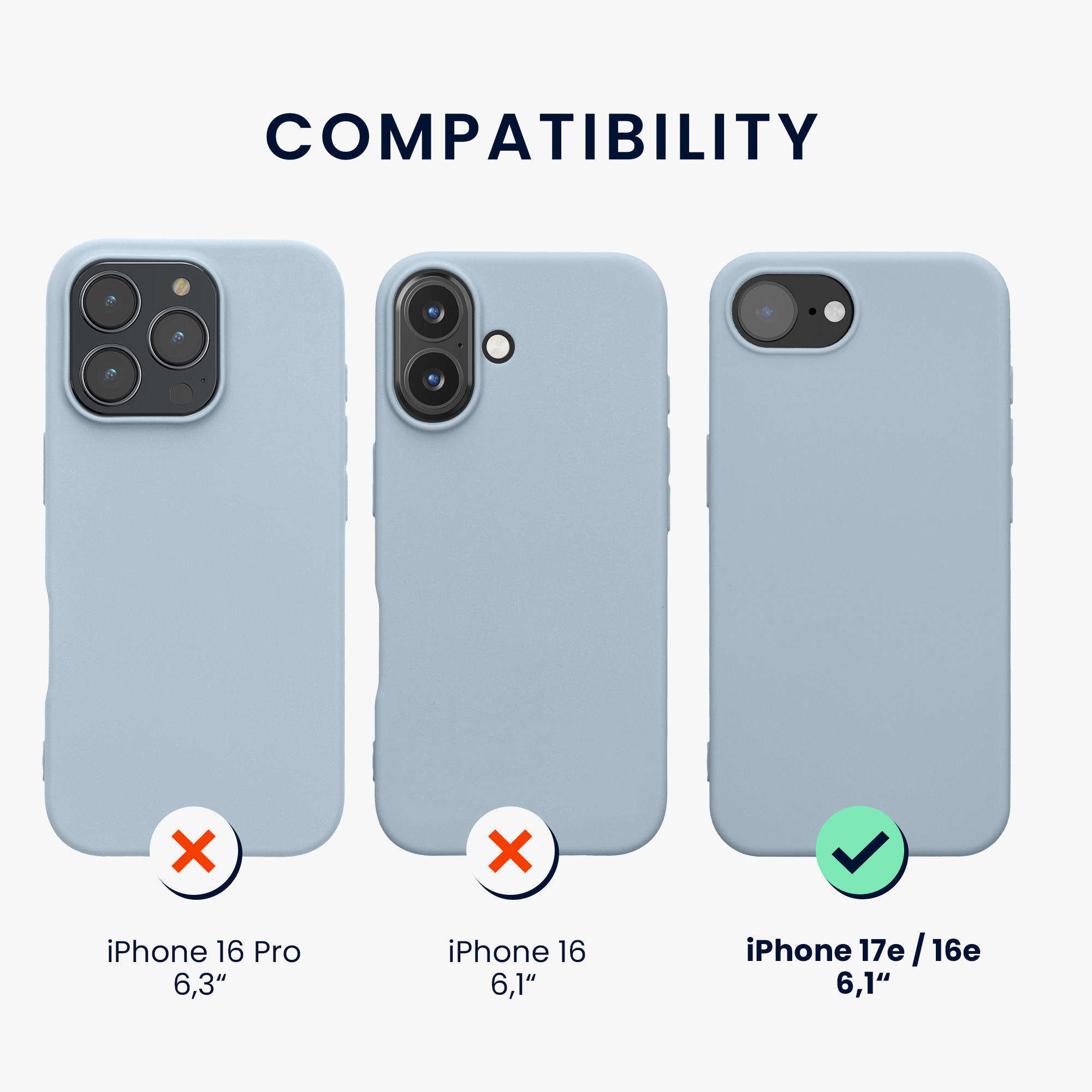 Silikonový kryt kwmobile pro Apple iPhone 17e / iPhone 16e - modrá