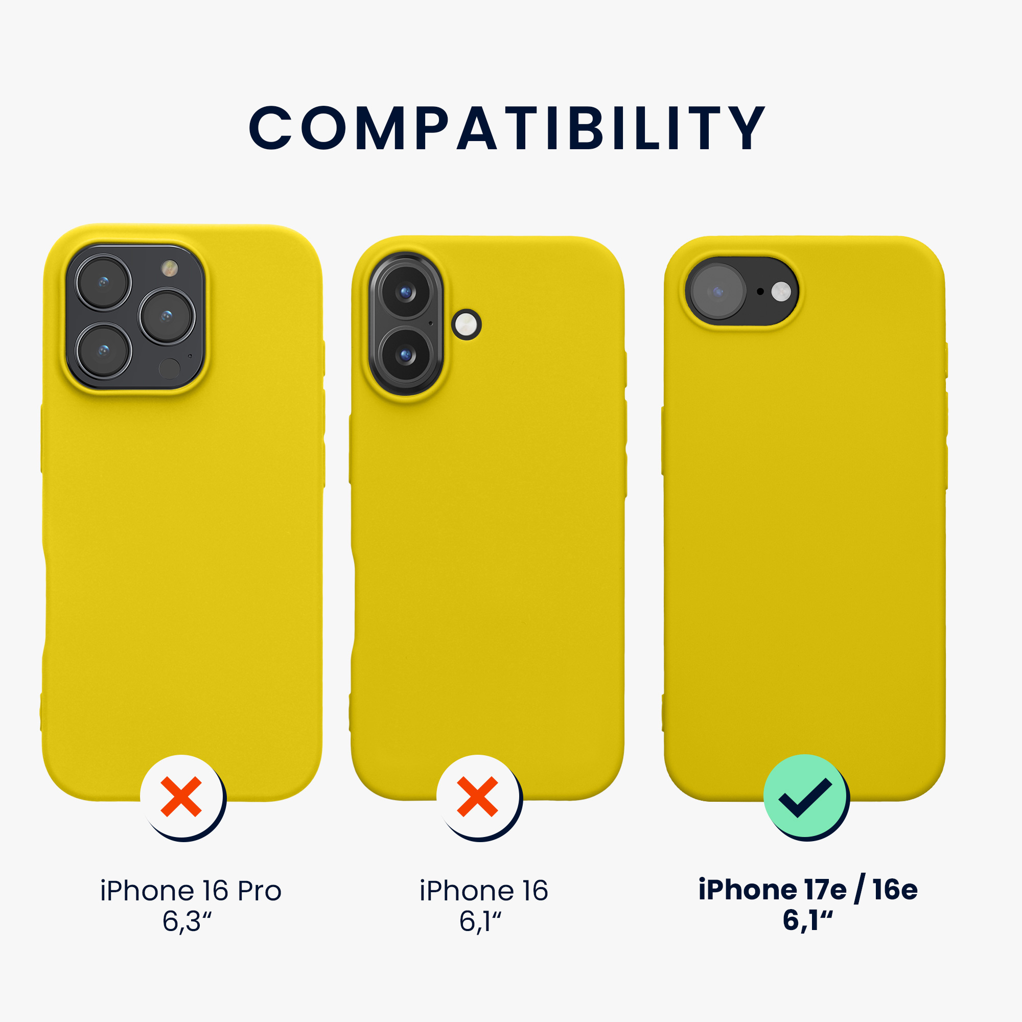 Silikonový kryt Kwmobile pro iPhone 17e / 16e - zářivě žlutá