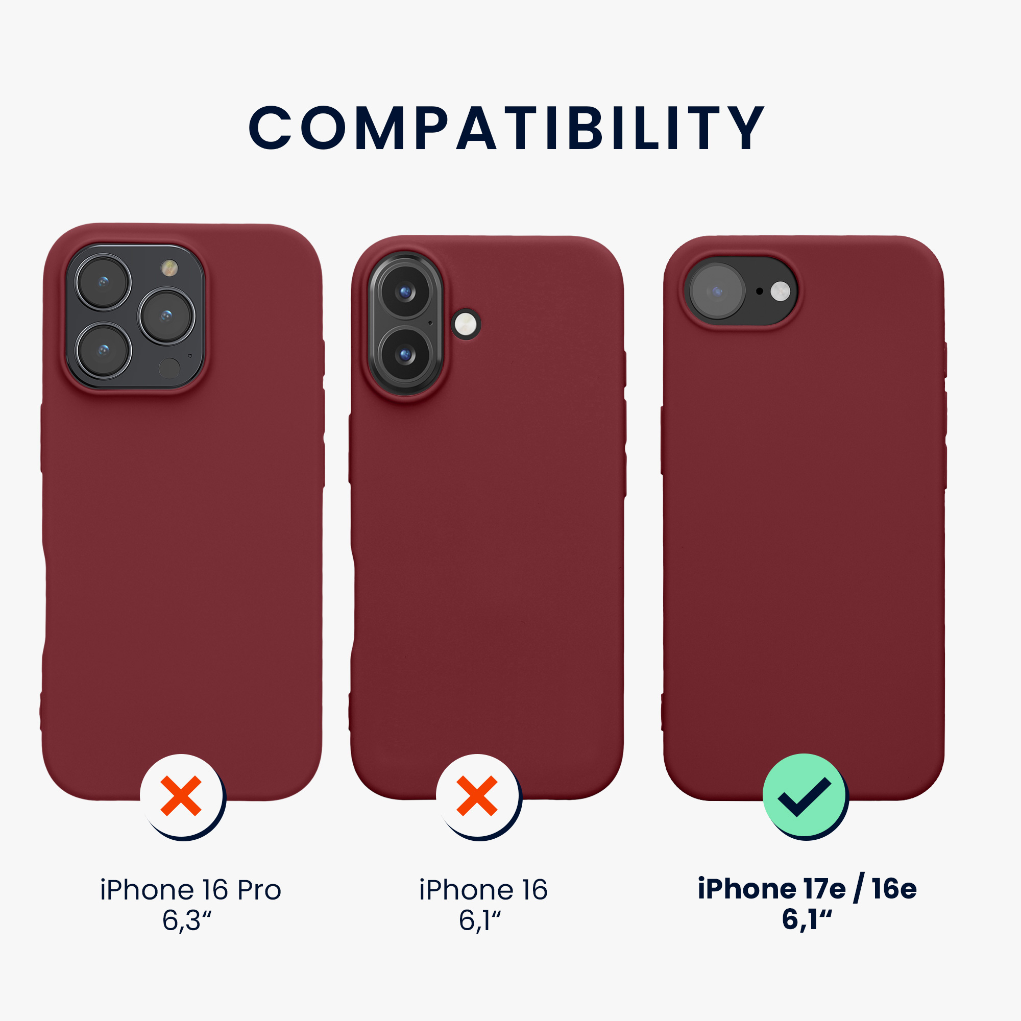 Silikonový kryt Kwmobile pro iPhone 17e / 16e - vínově fialová