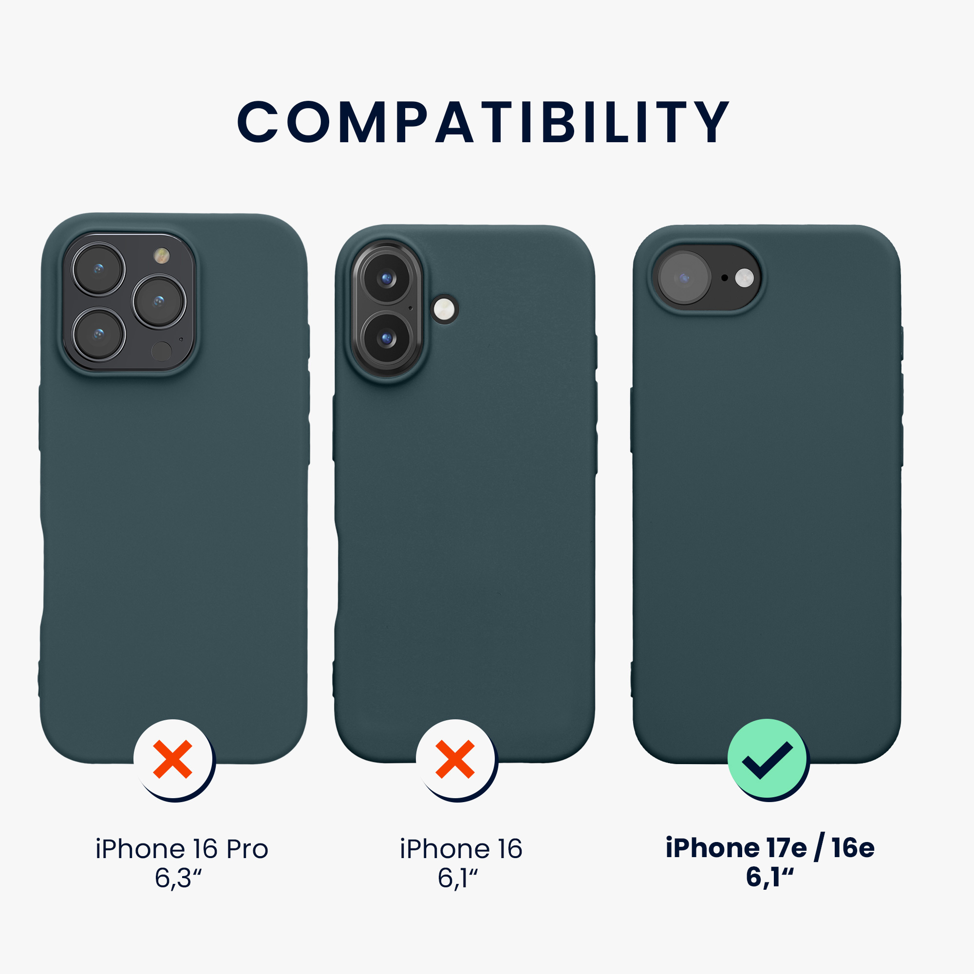 Silikonový kryt Kwmobile pro iPhone 17e / 16e - tmavě šedá