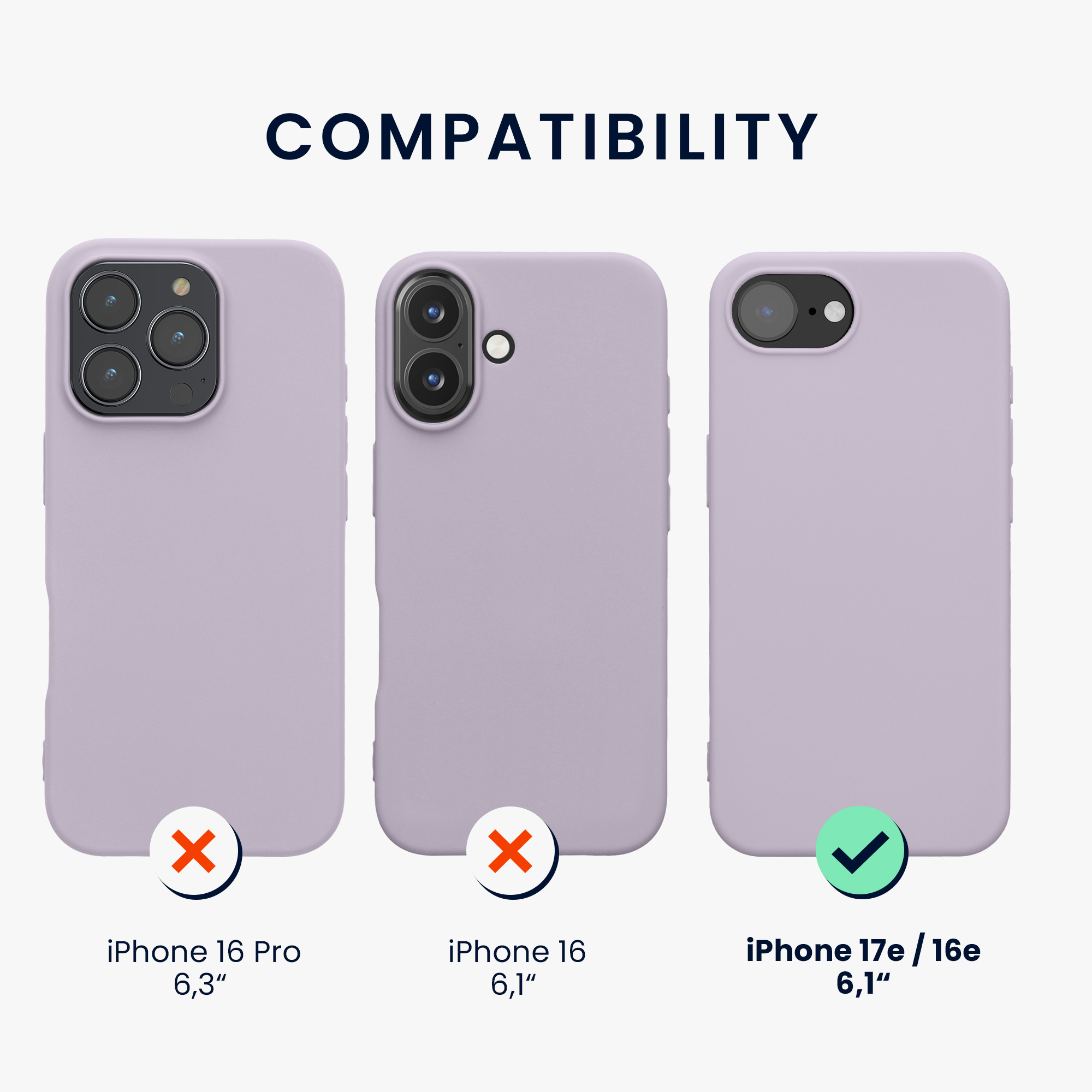 Silikonový kryt Kwmobile pro iPhone 17e / 16e - levandulová