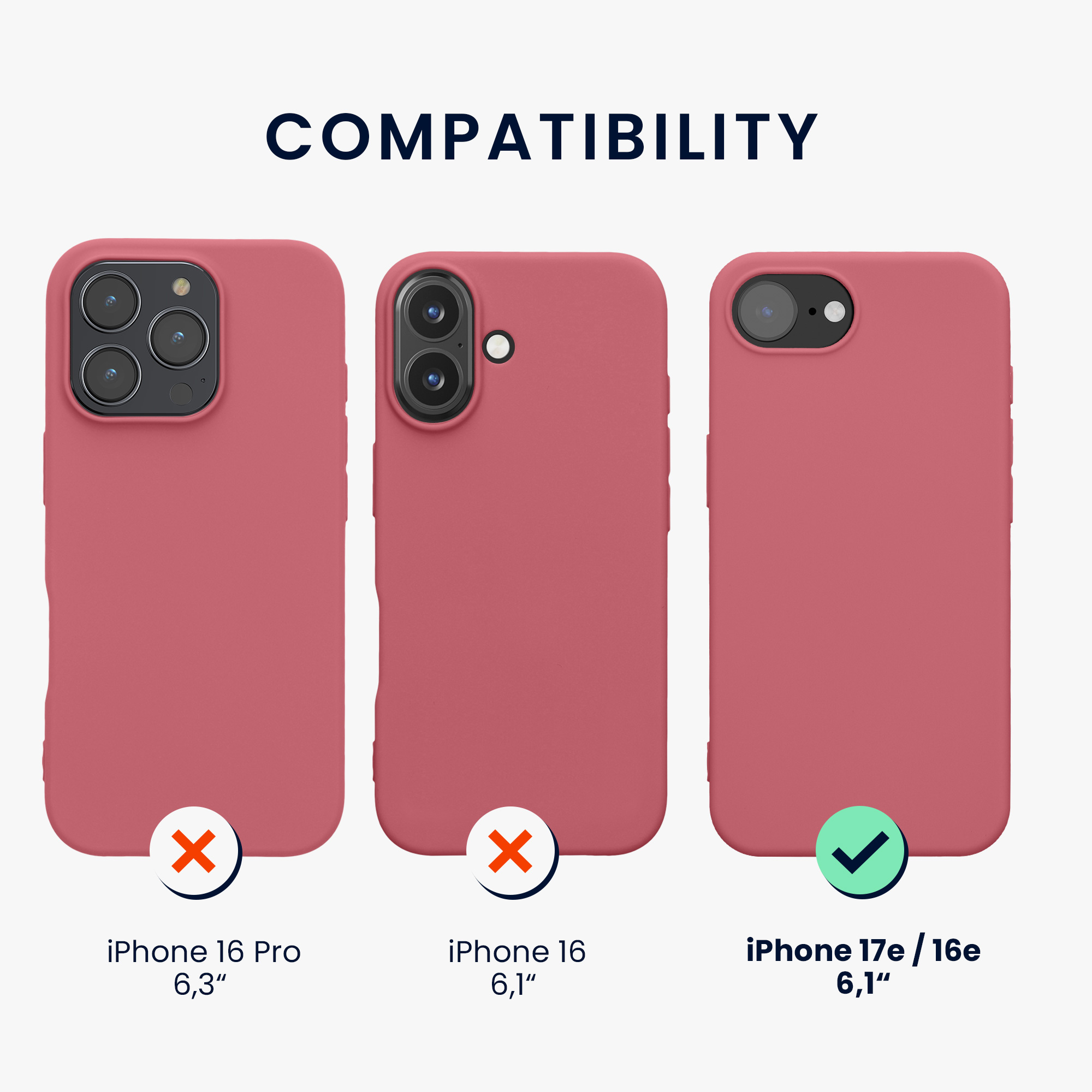 Silikonový kryt Kwmobile pro iPhone 17e / 16e - tmavě růžová