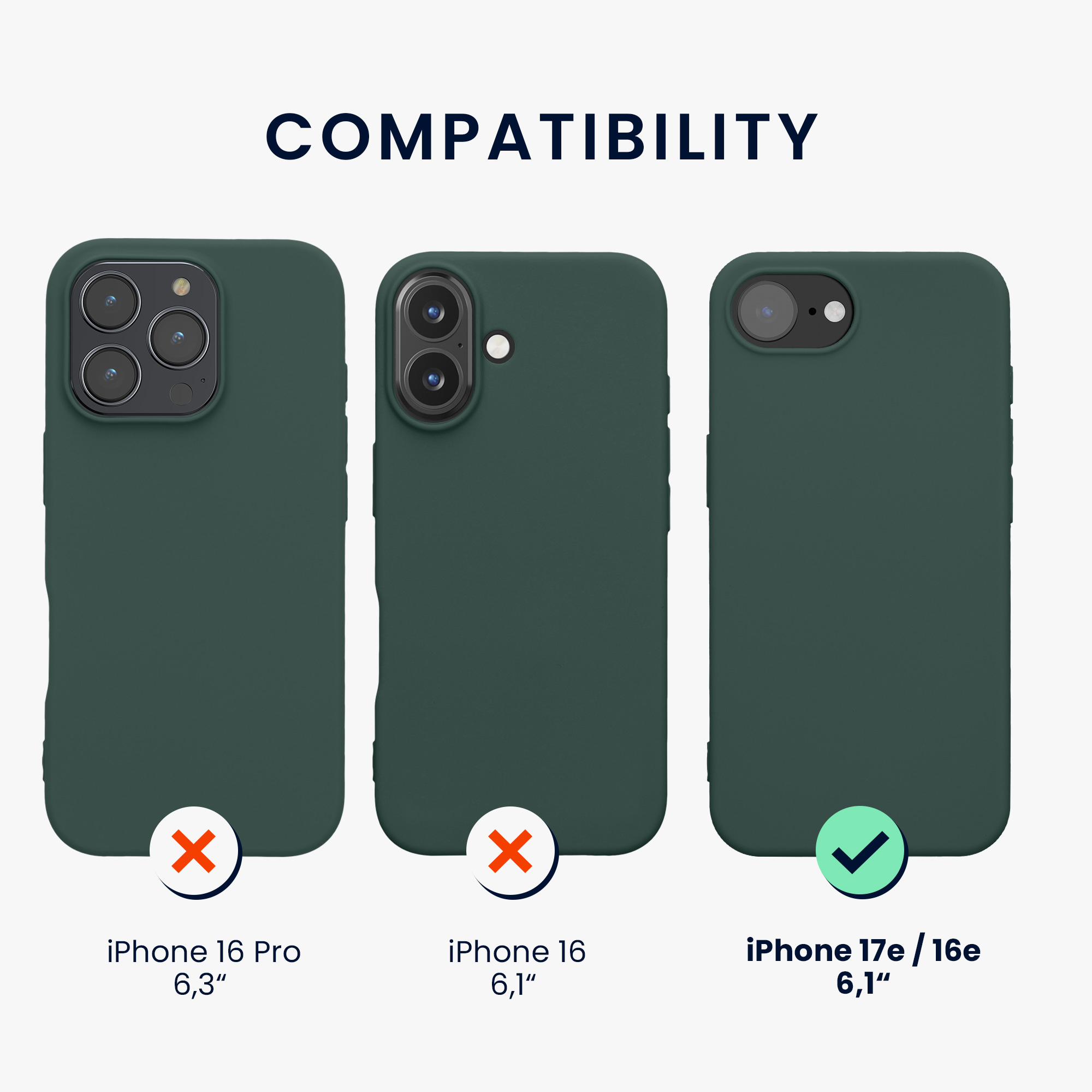 Silikonový kryt Kwmobile pro iPhone 17e / 16e - mechově zelená