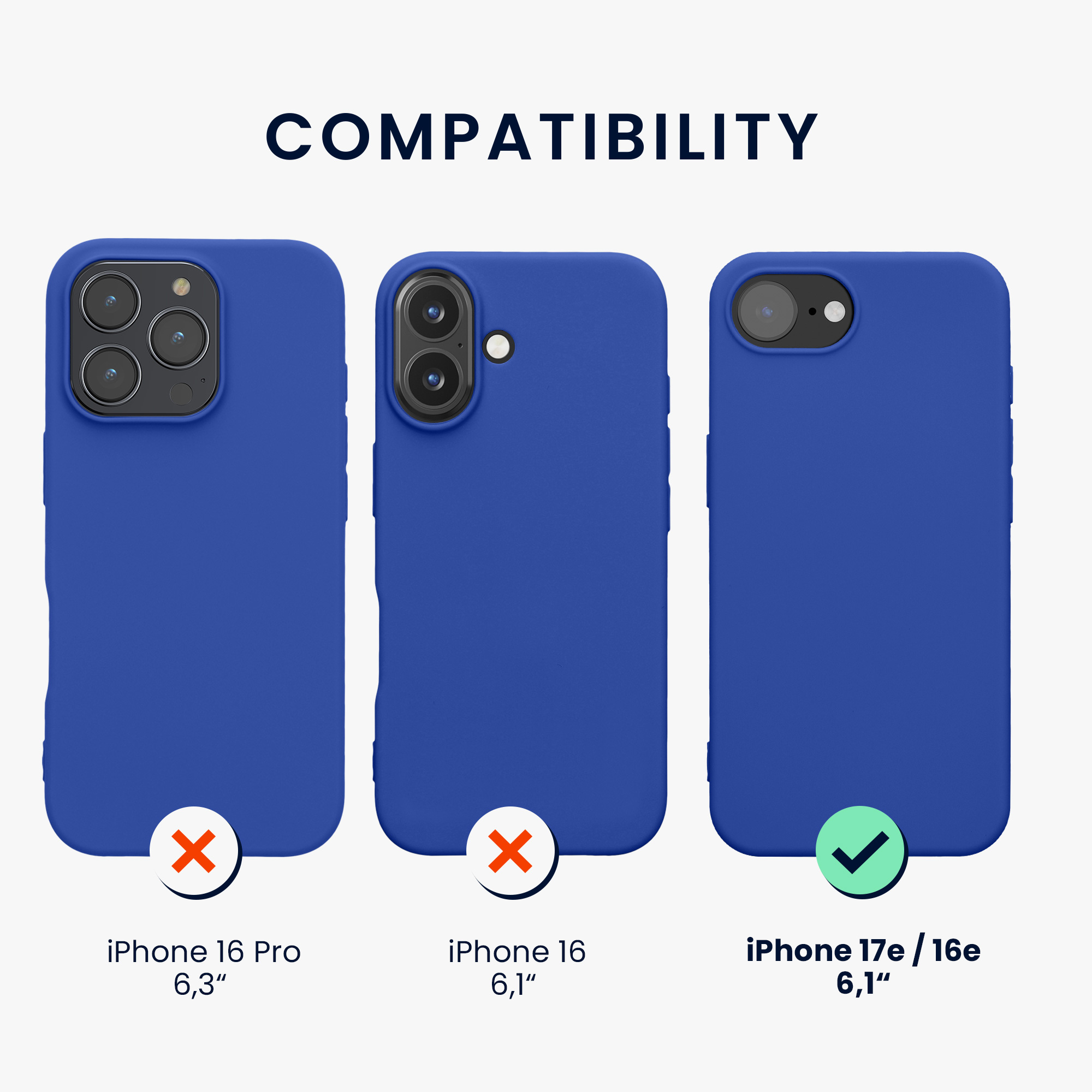 Silikonový kryt kwmobile pro Apple iPhone 17e / iPhone 16e - modrá