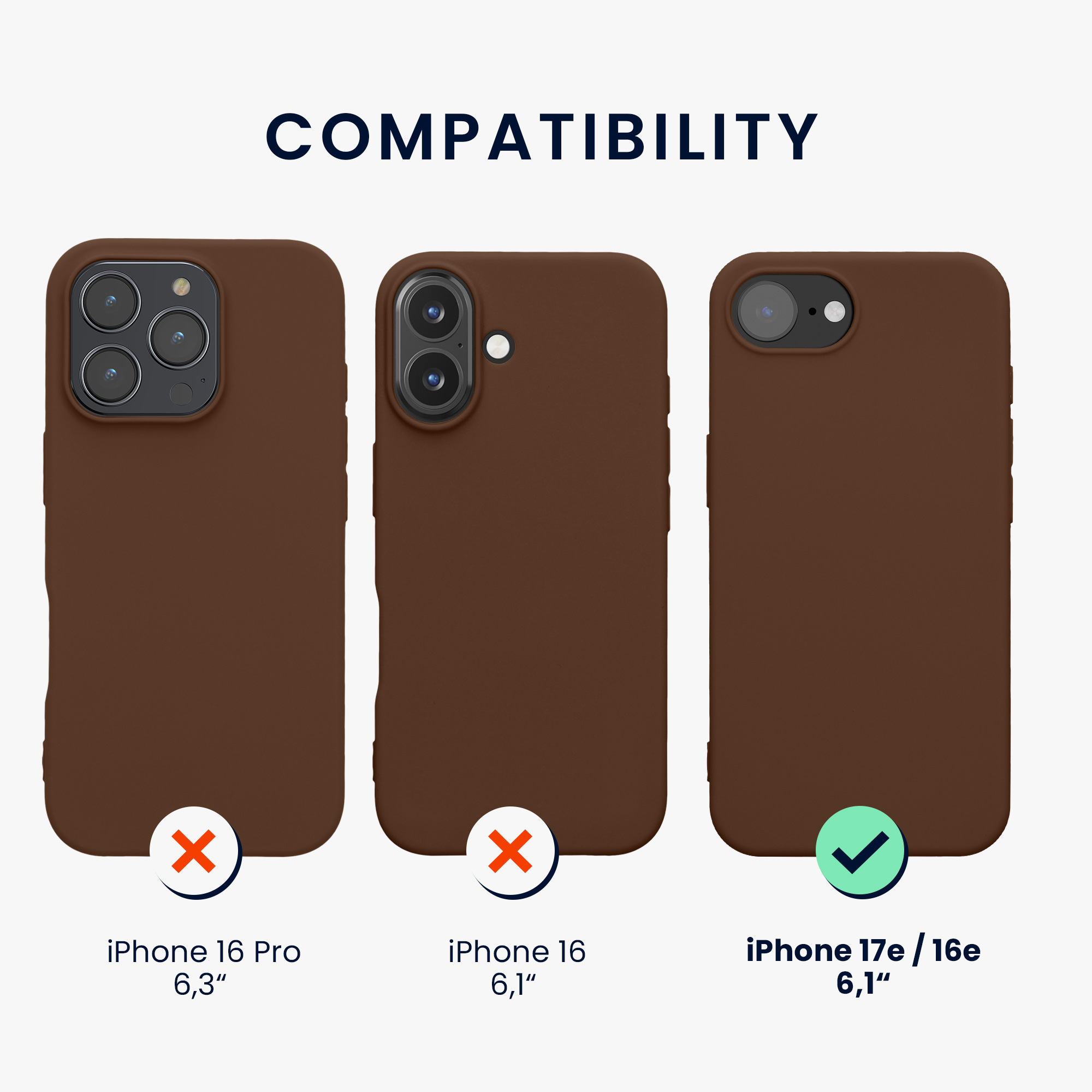 Pouzdro pro Apple iPhone 17e / iPhone 16e kwmobile TPU - čokoládová