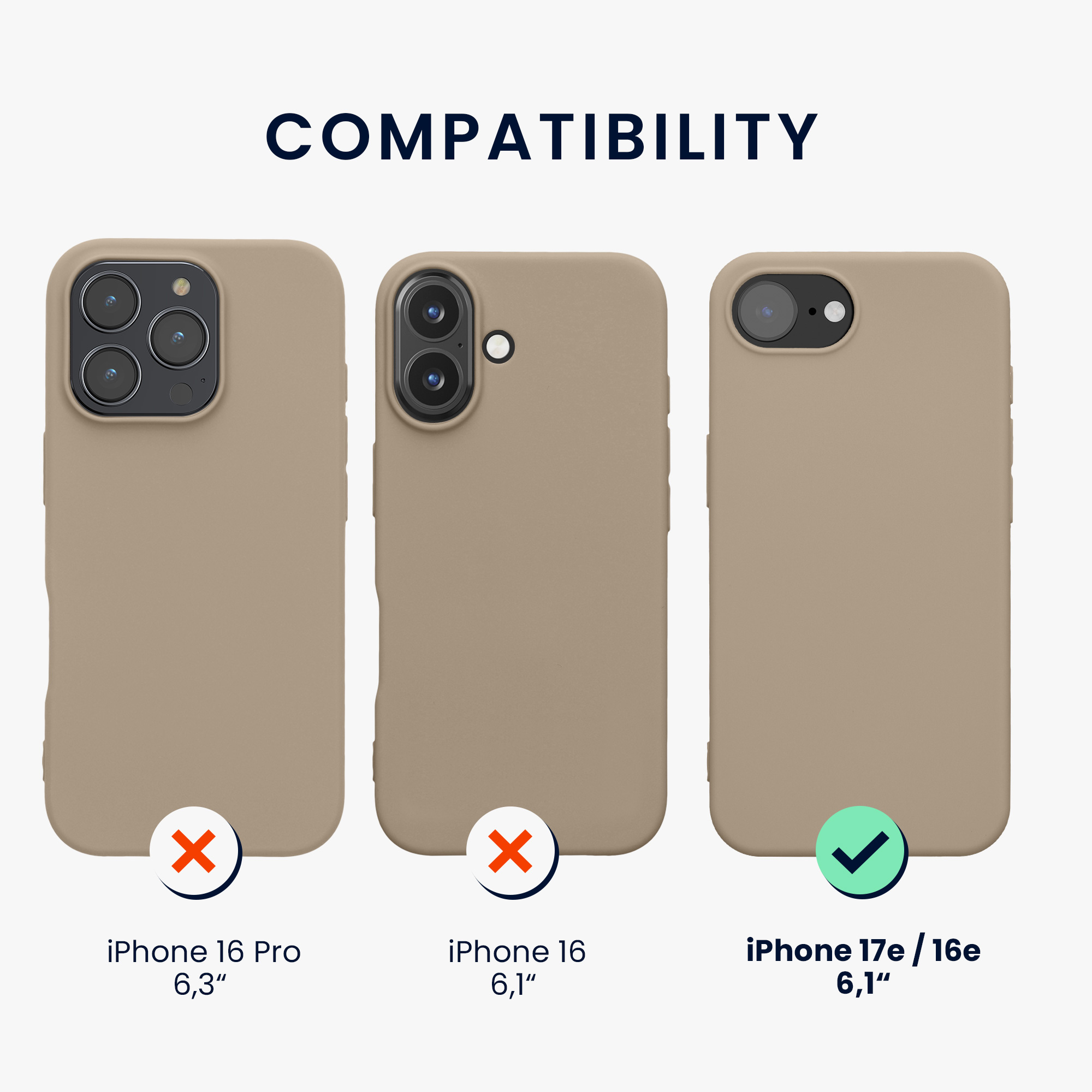 Pouzdro pro Apple iPhone 17e / iPhone 16e kwmobile TPU - krémová