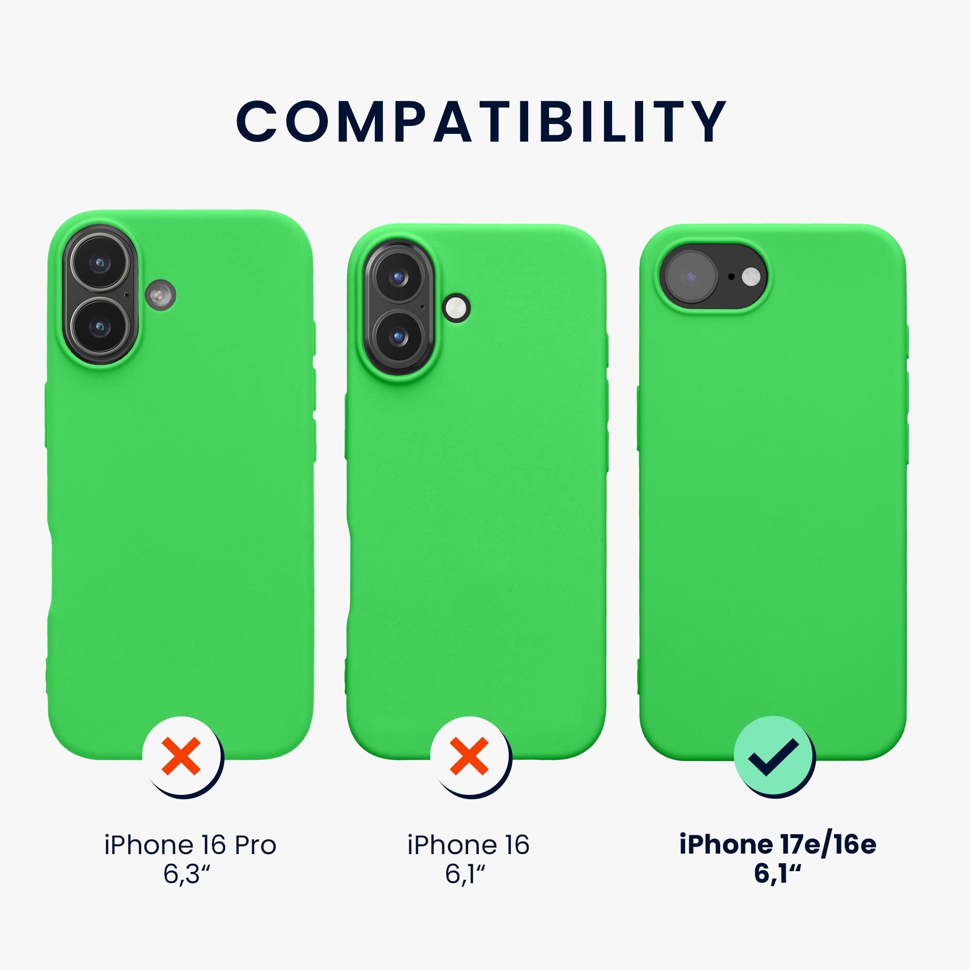 Silikonový kryt Kwmobile pro iPhone 17e / 16e - neonově zelená