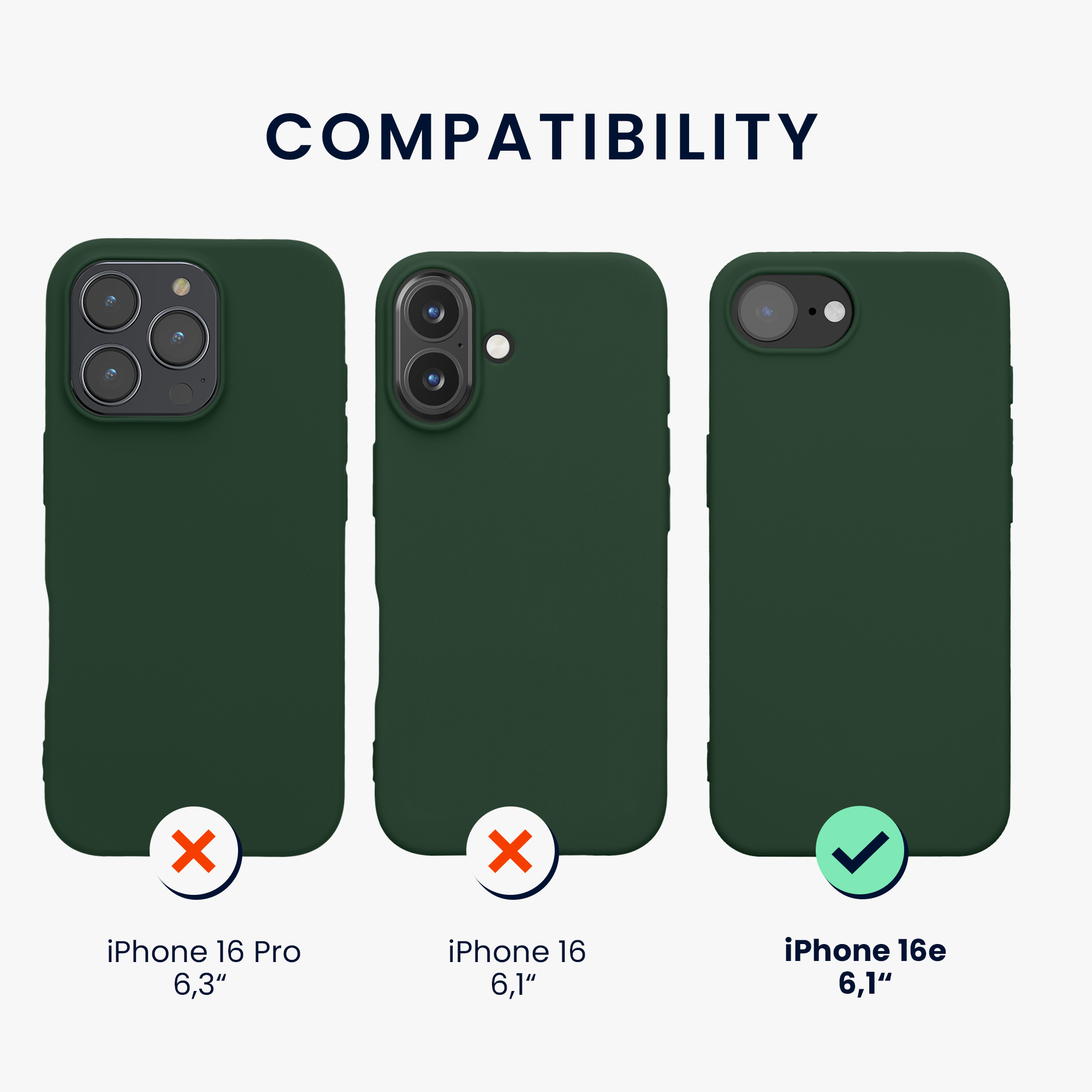 Silikonový kryt Kwmobile pro iPhone 17e / 16e - tmavě zelená