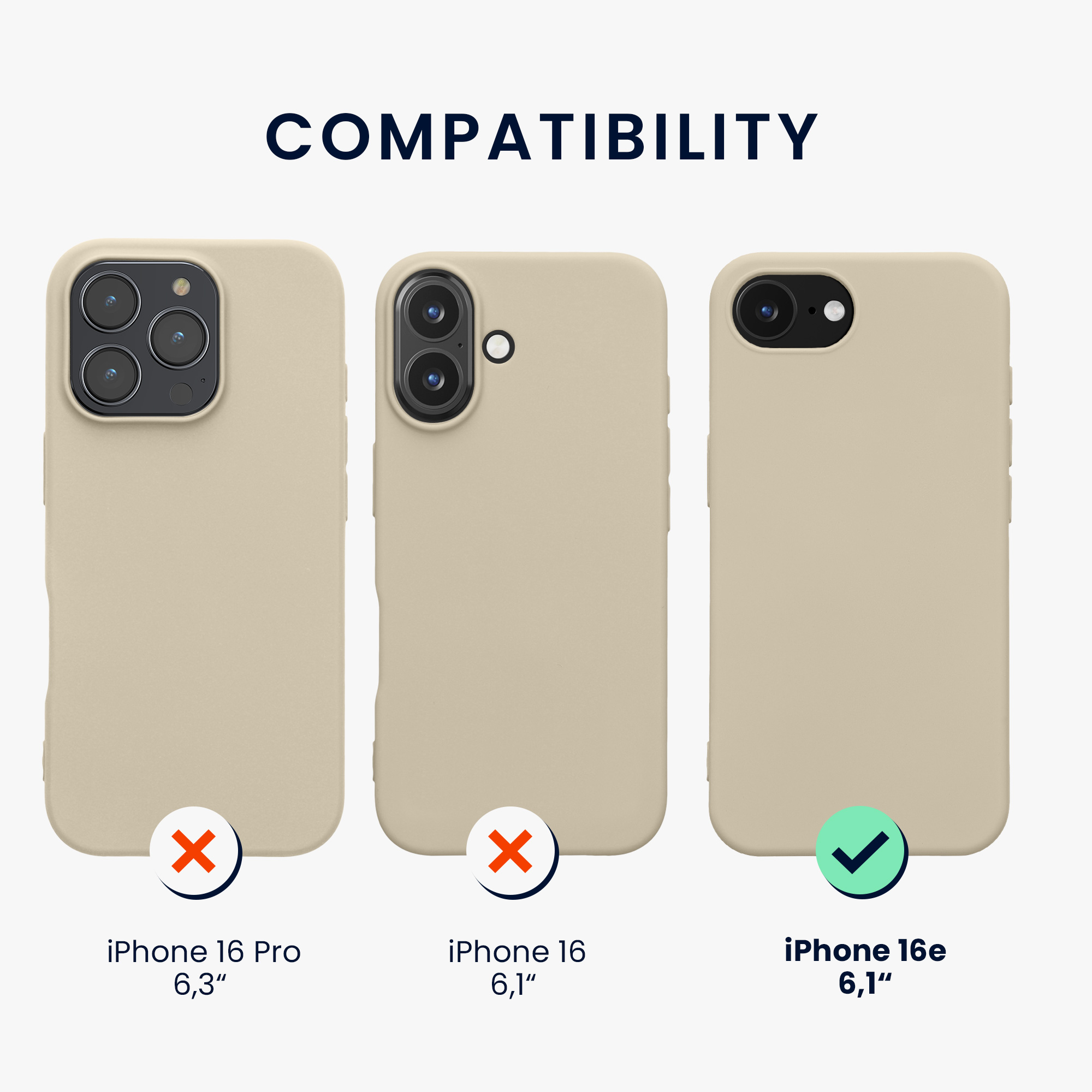 Silikonový kryt kwmobile pro Apple iPhone 17e / iPhone 16e - béžová