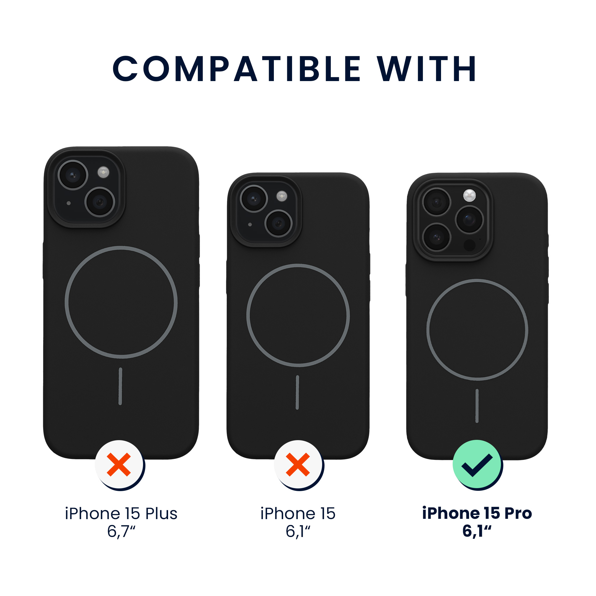 Magnetický kryt kwmobile pro iPhone 15 Pro - černá
