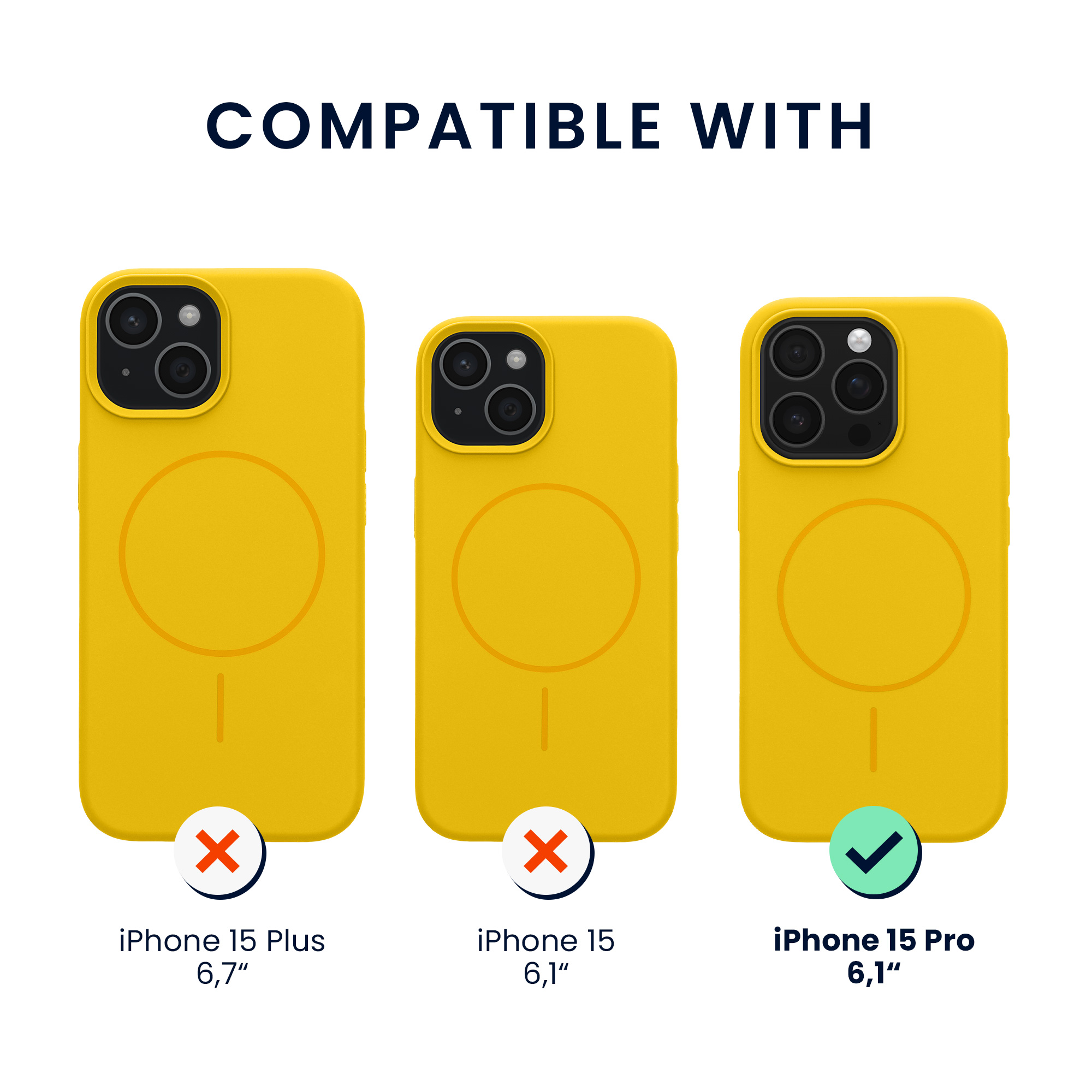 Magnetický kryt kwmobile pro iPhone 15 Pro - zářivě žlutá