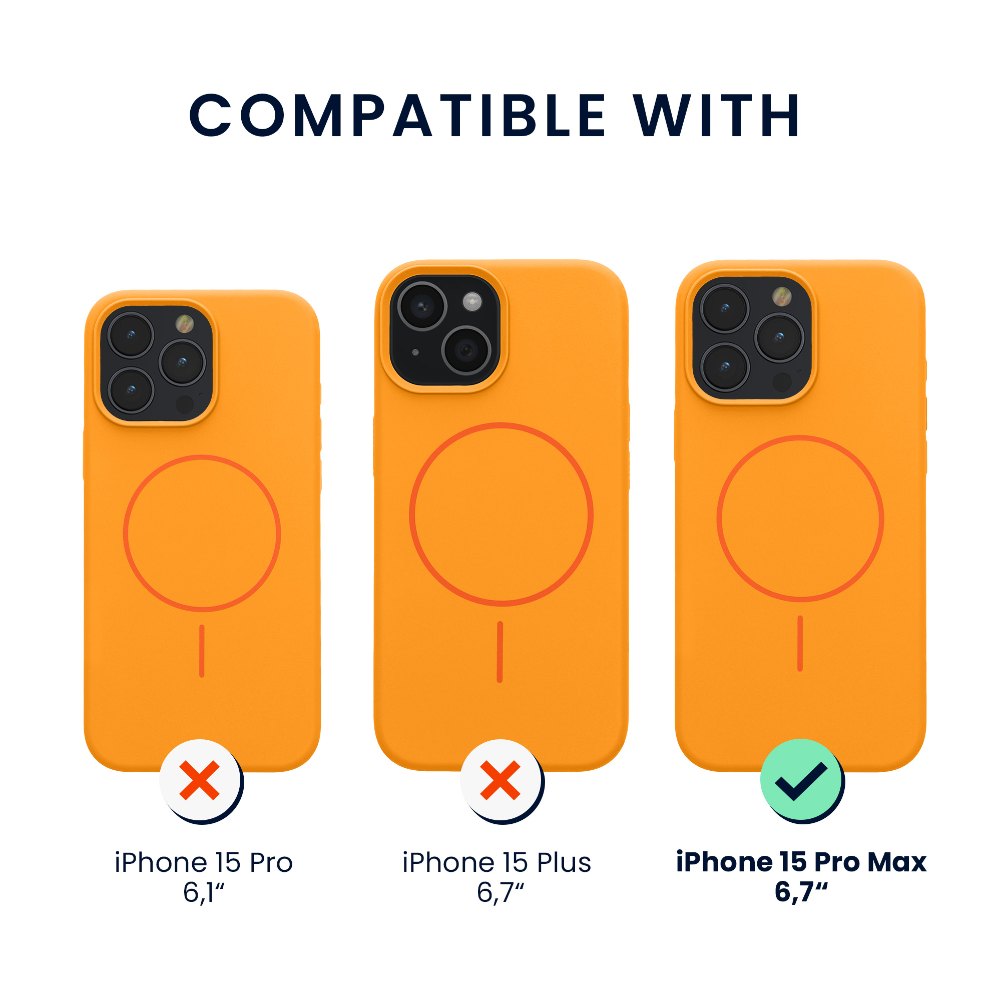 Magnetický kryt kwmobile pro iPhone 15 Pro Max - ovocně oranžová