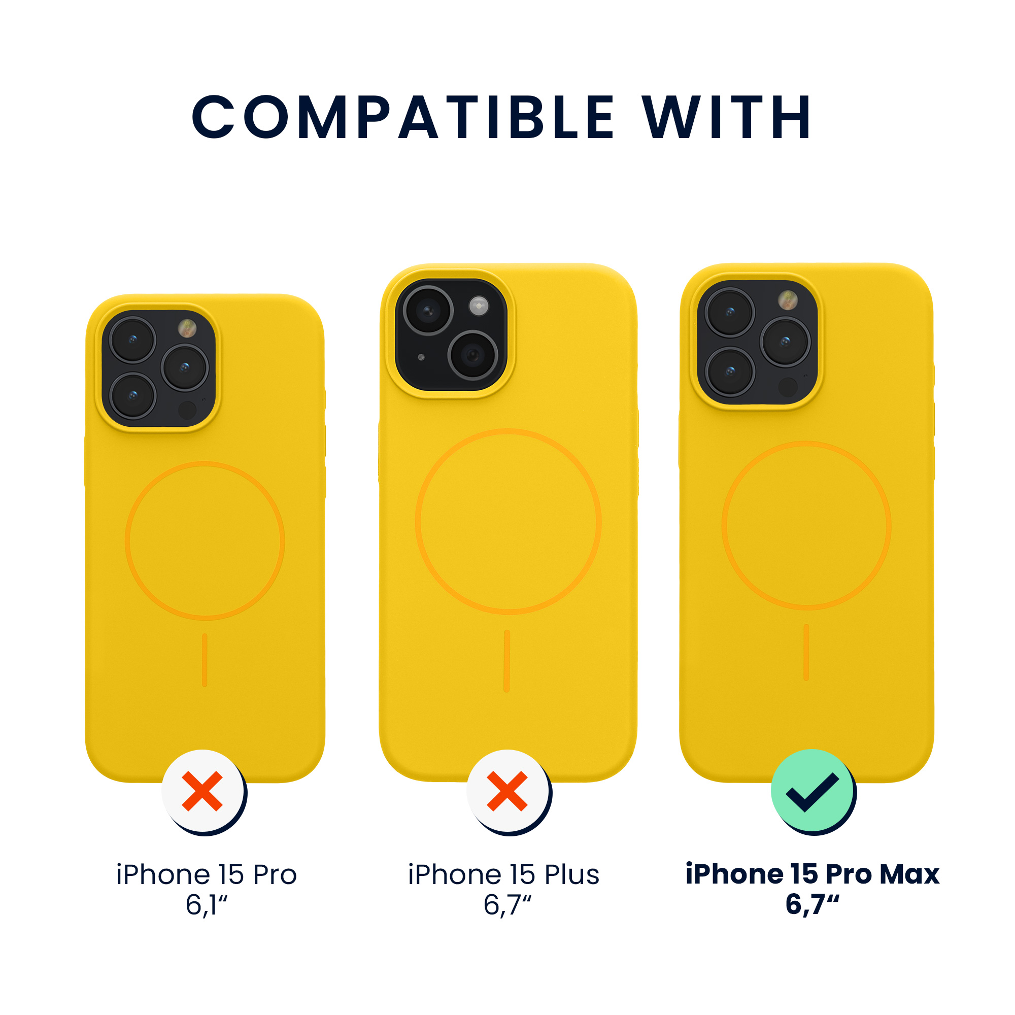 Magnetický kryt kwmobile pro iPhone 15 Pro Max - zářivě žlutá