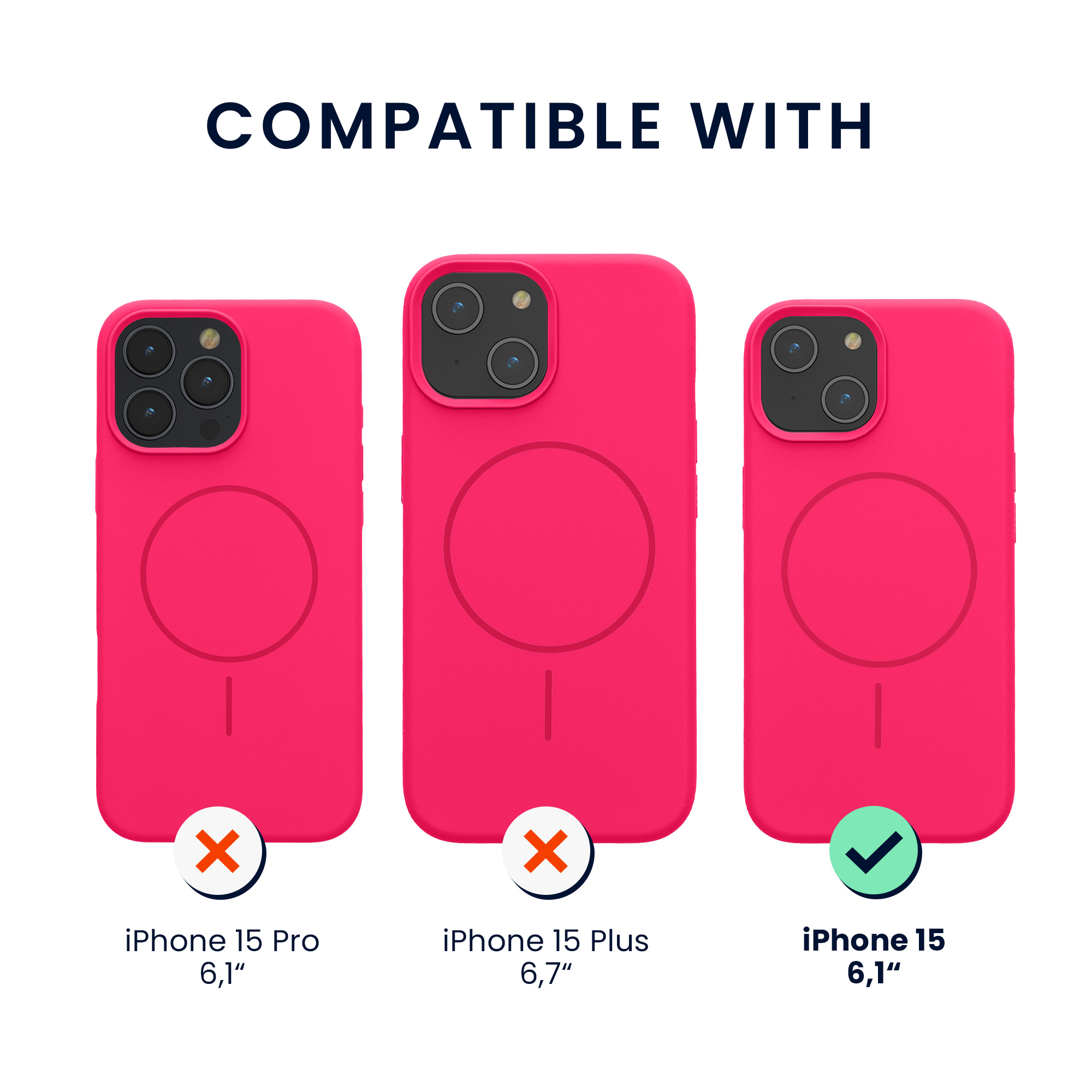 Kryt kwmobile MagSafe iPhone 15 neonově růžová