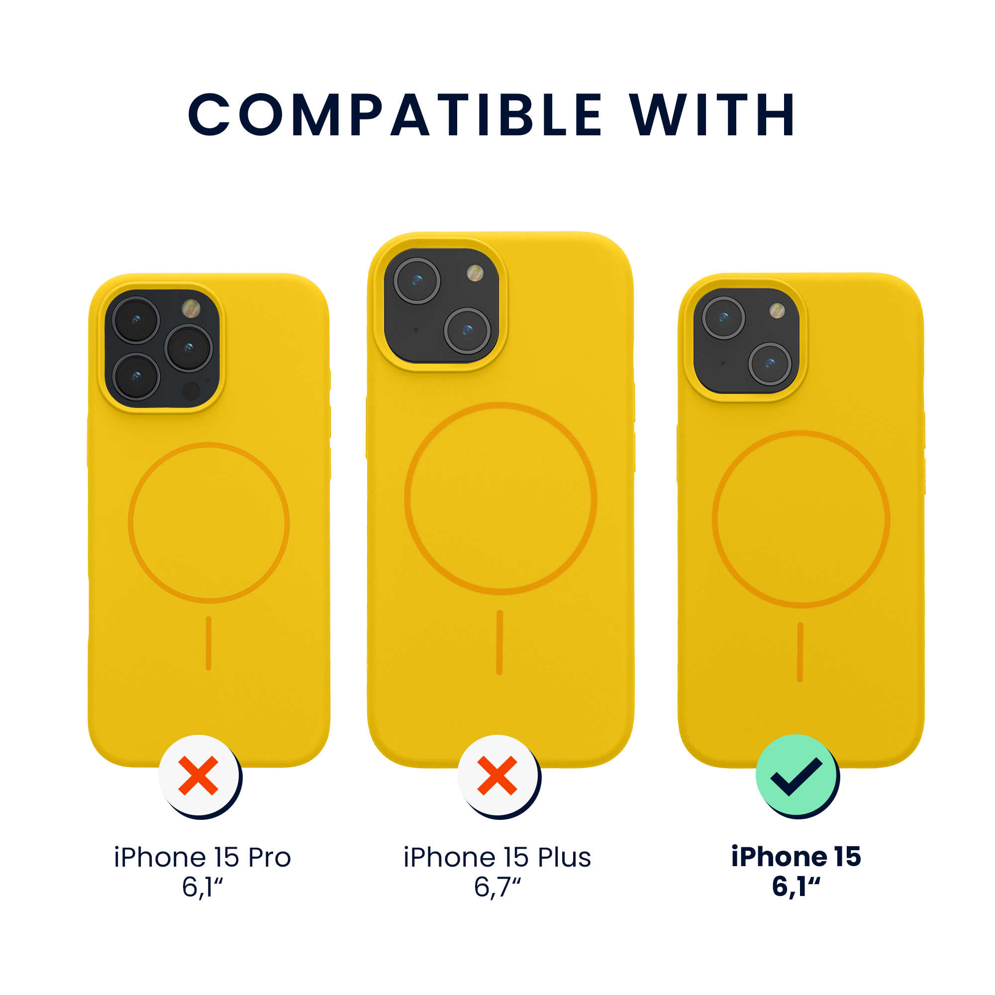 Kryt kwmobile MagSafe iPhone 15 žlutá