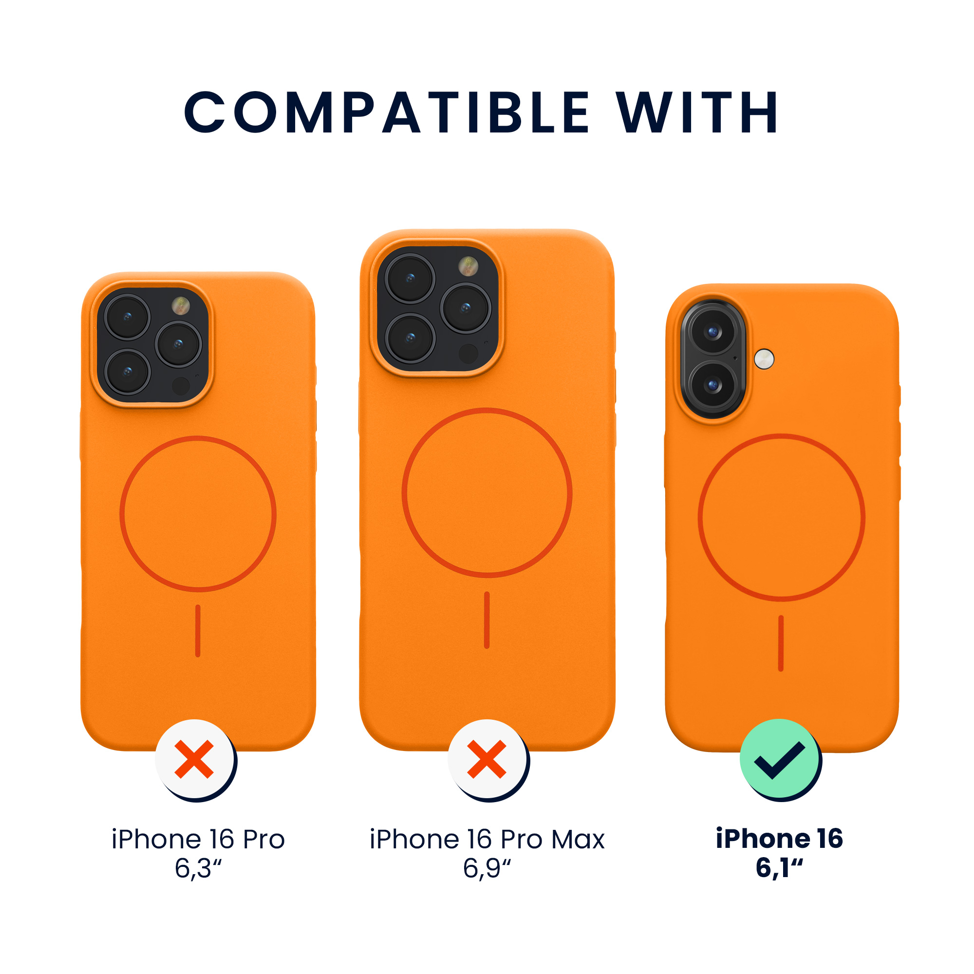Magnetický kryt kwmobile pro iPhone 16 - ovocně oranžová
