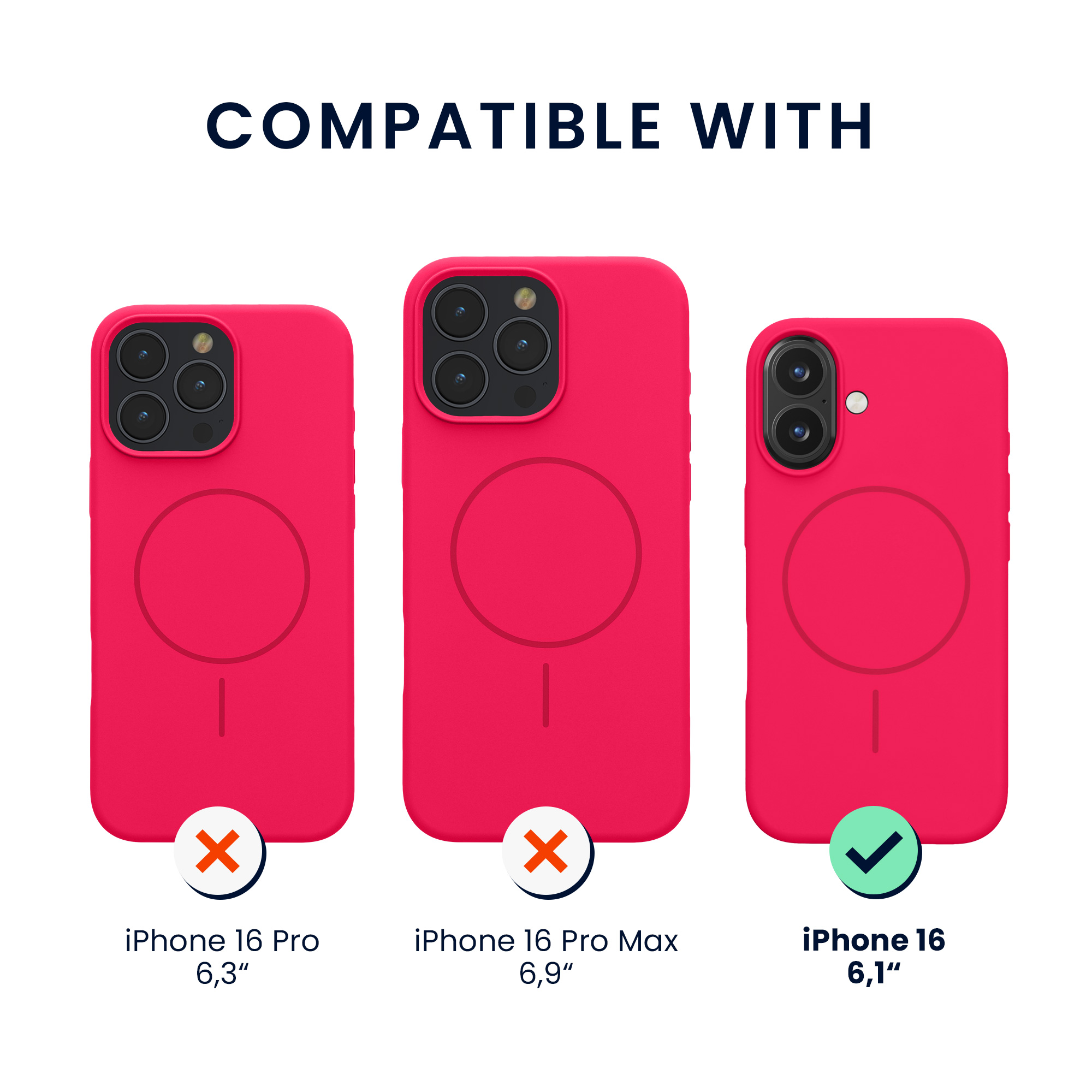 Magnetický kryt na mobil MagSafe Apple iPhone 16 kwmobile - neonově růžová