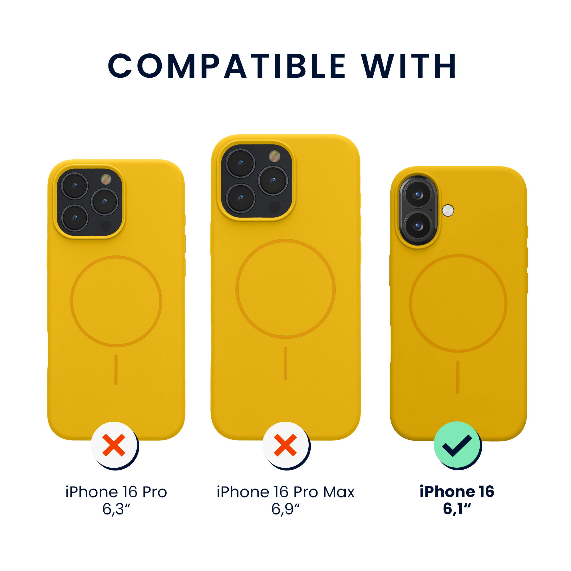 Magnetický kryt na mobil MagSafe Apple iPhone 16 kwmobile - žlutá