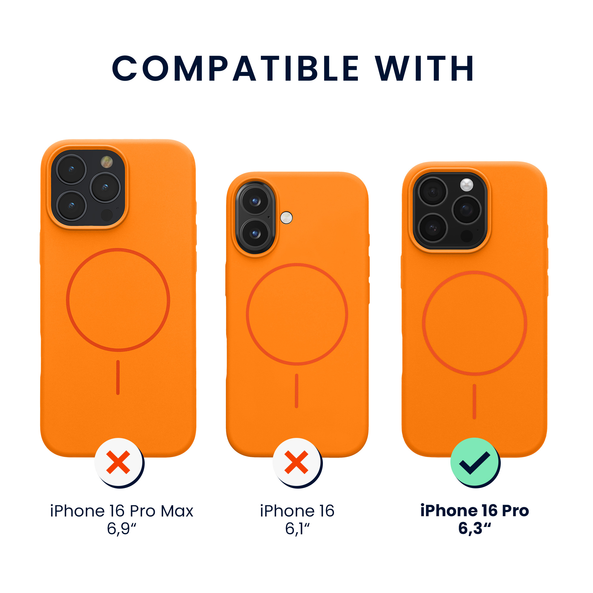 Magnetický kryt na mobil MagSafe Apple iPhone 16 Pro kwmobile - ovocně oranžová