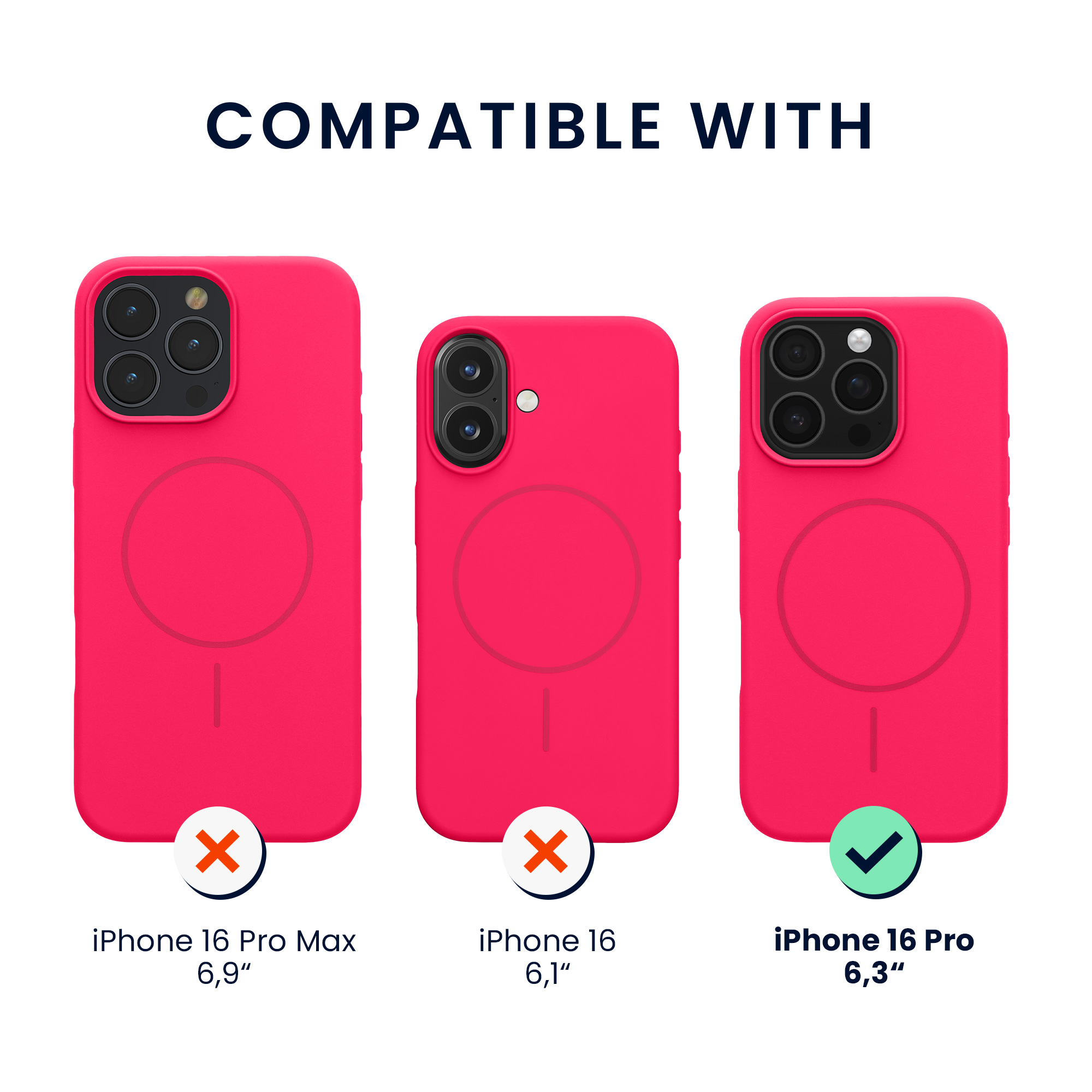 Magnetický kryt na mobil MagSafe Apple iPhone 16 Pro kwmobile - neonově růžová