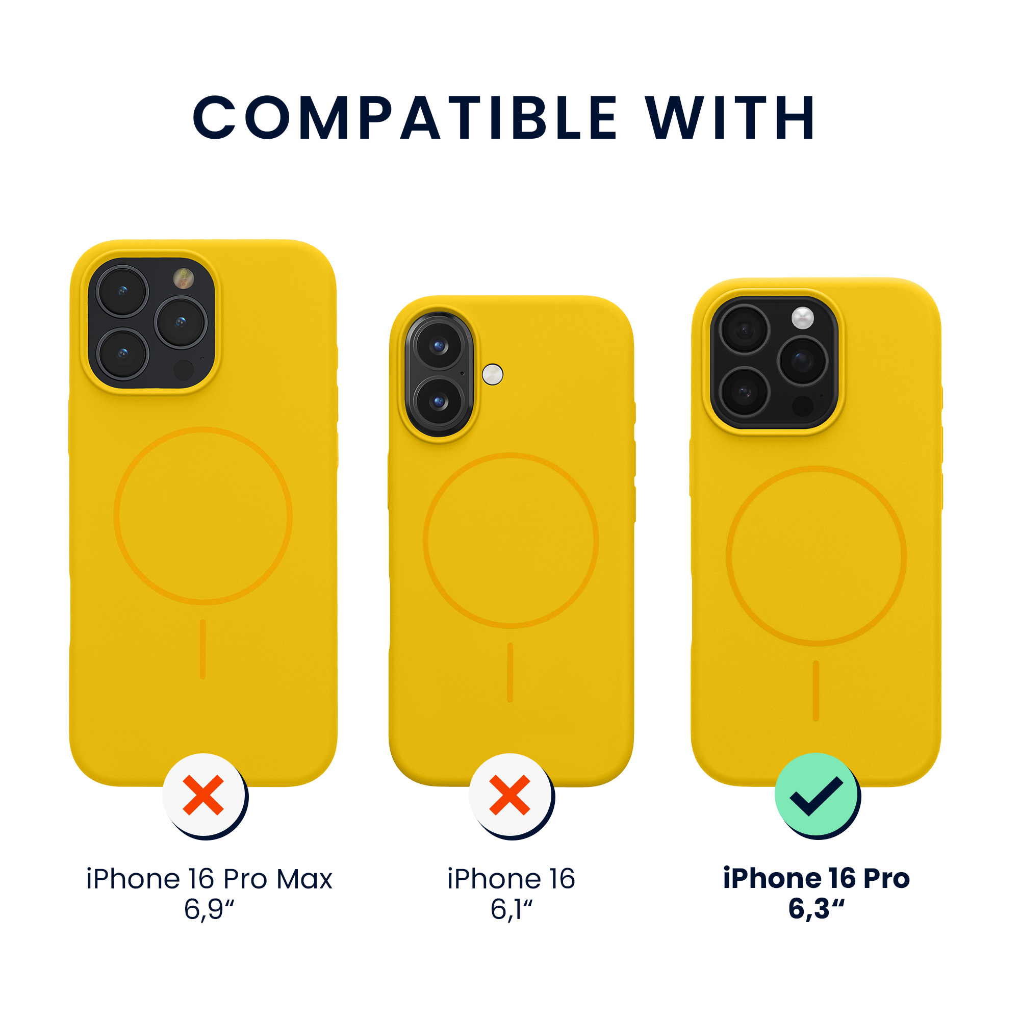 Magnetický kryt na mobil MagSafe Apple iPhone 16 Pro kwmobile - žlutá