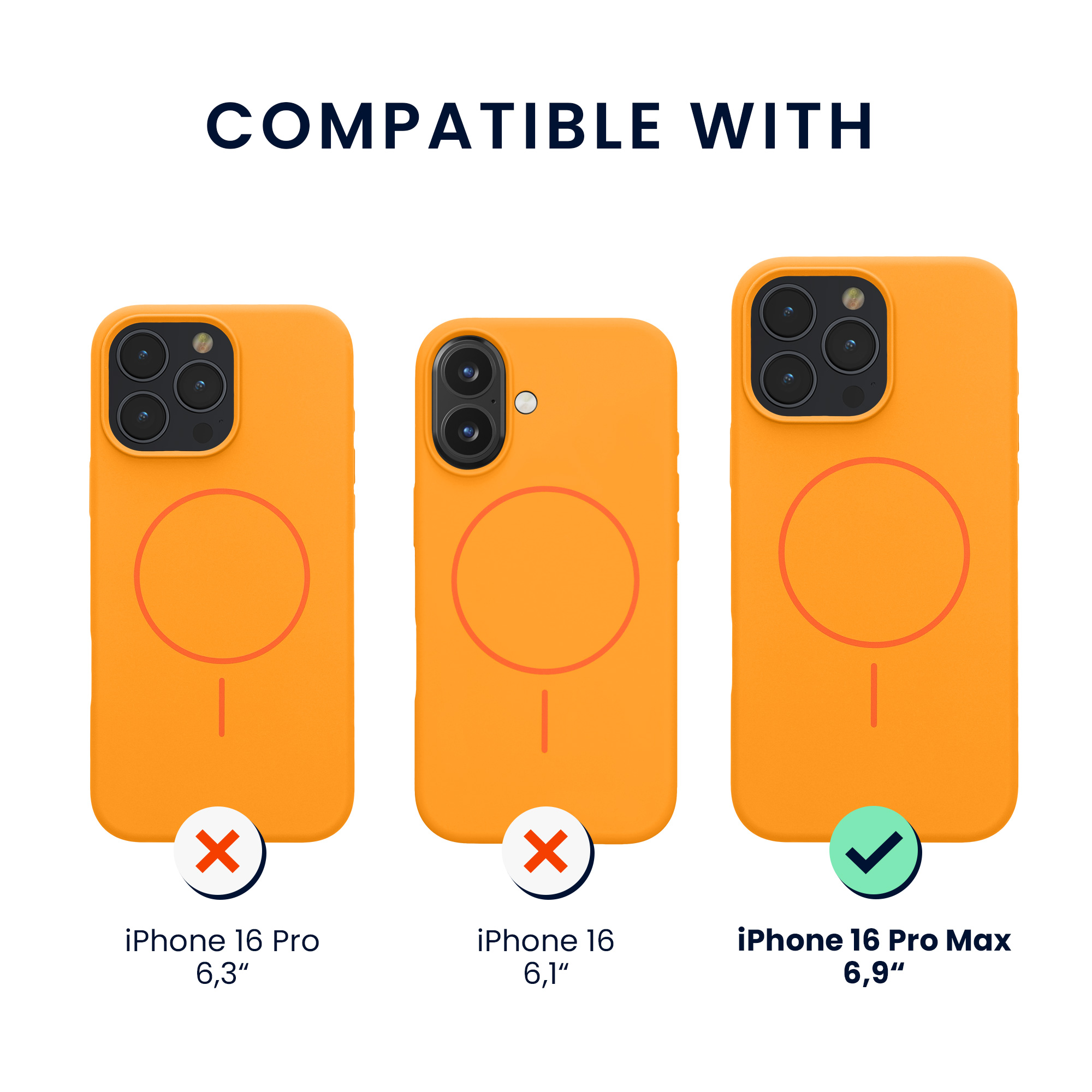 Magnetický kryt na mobil MagSafe Apple iPhone 16 Pro Max kwmobile - ovocně oranžová