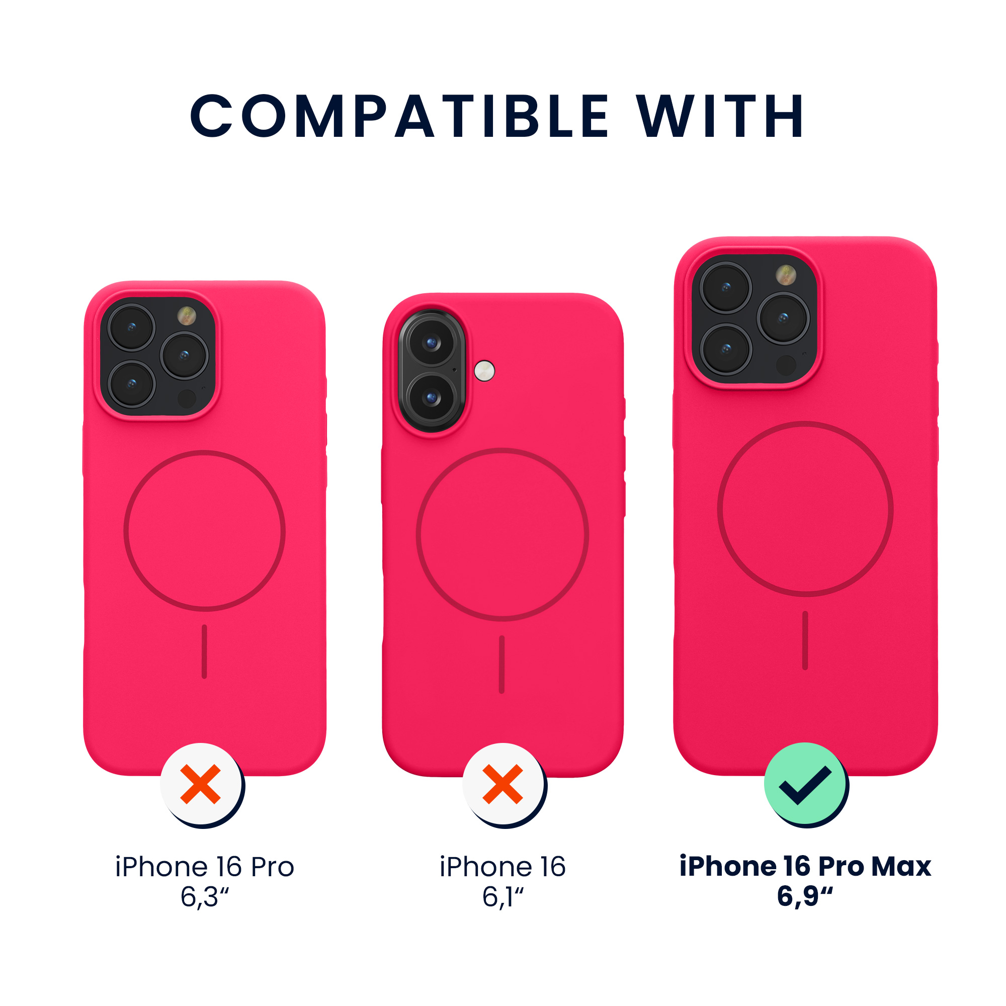 Magnetický kryt na mobil MagSafe Apple iPhone 16 Pro Max kwmobile - neonově růžová