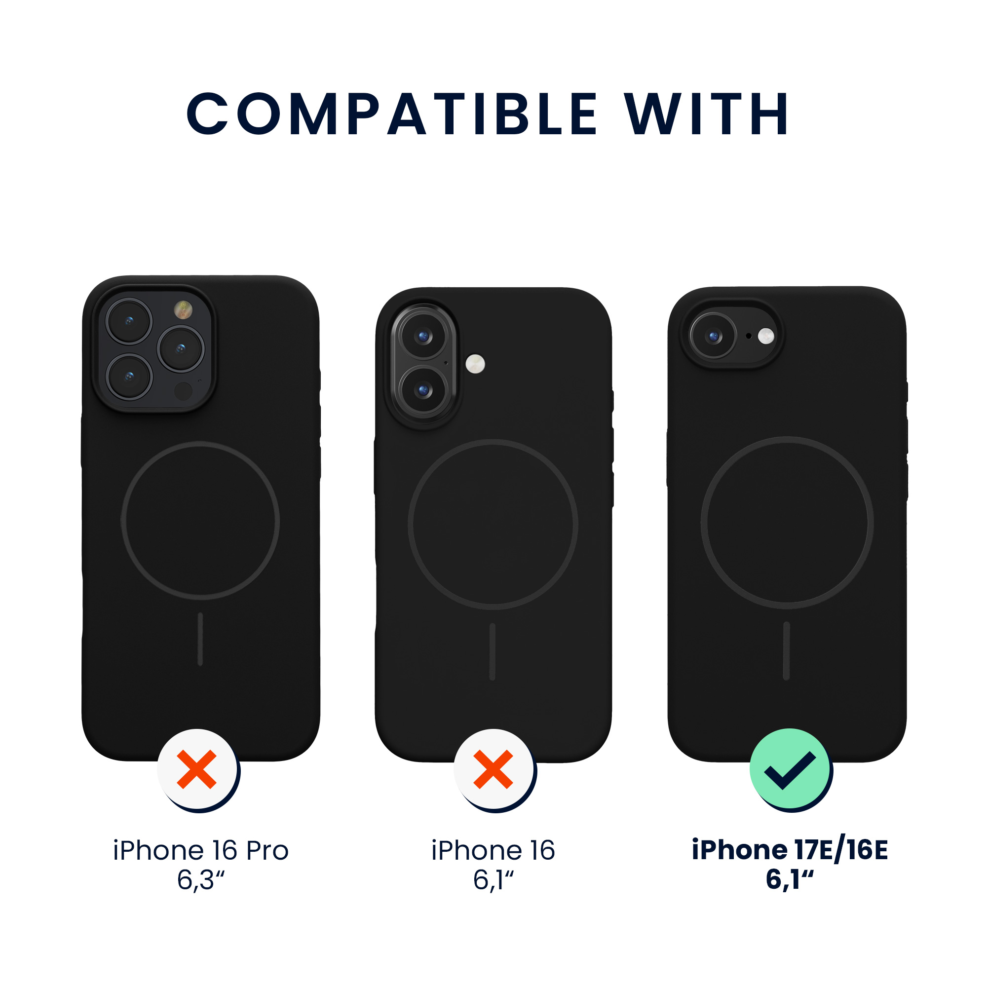 Silikonový kryt kwmobile pro Apple iPhone 17e / iPhone 16e - černá