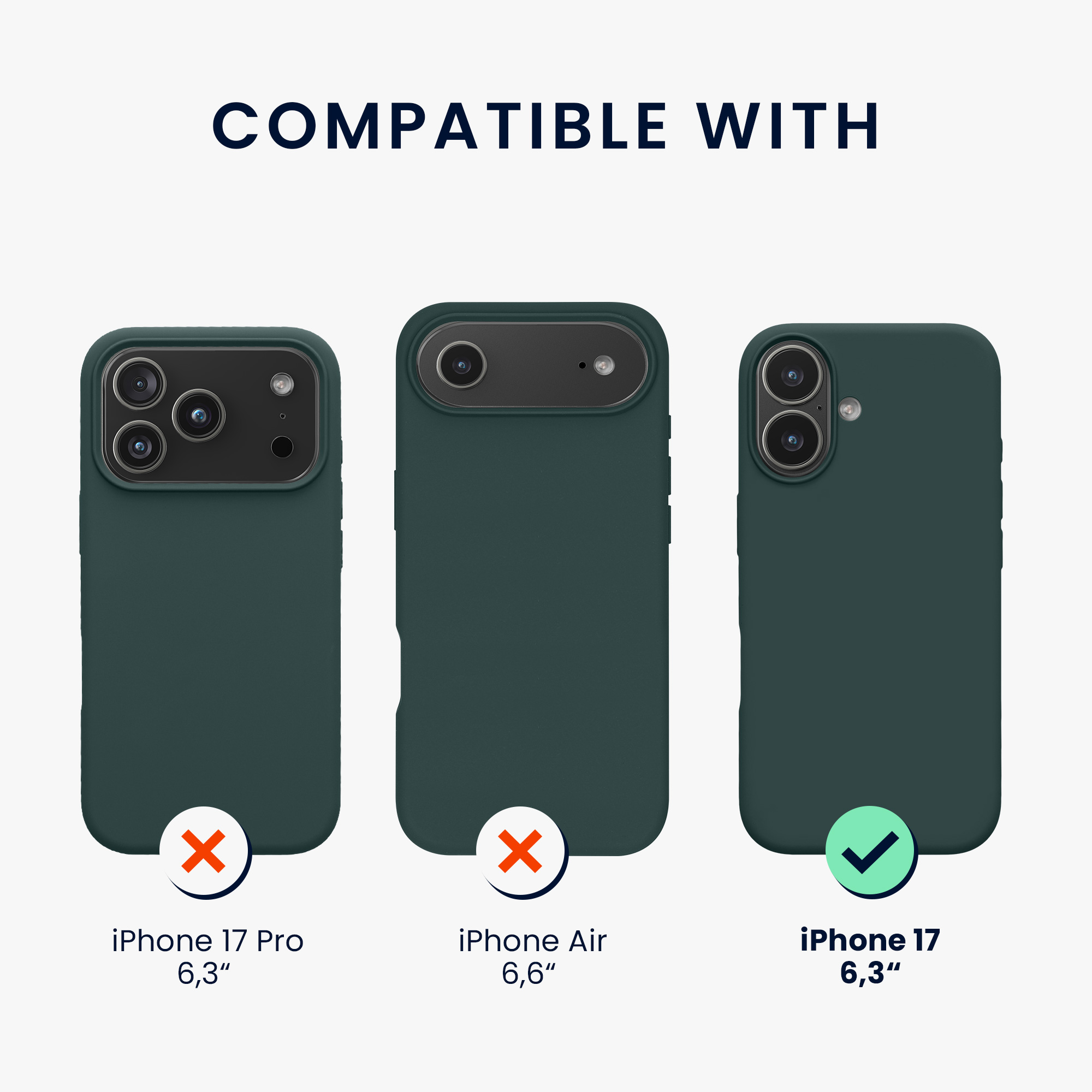 TPU silikonový kryt pro Apple iPhone 17, měkký povrch kwmobile ‑ modrozelená