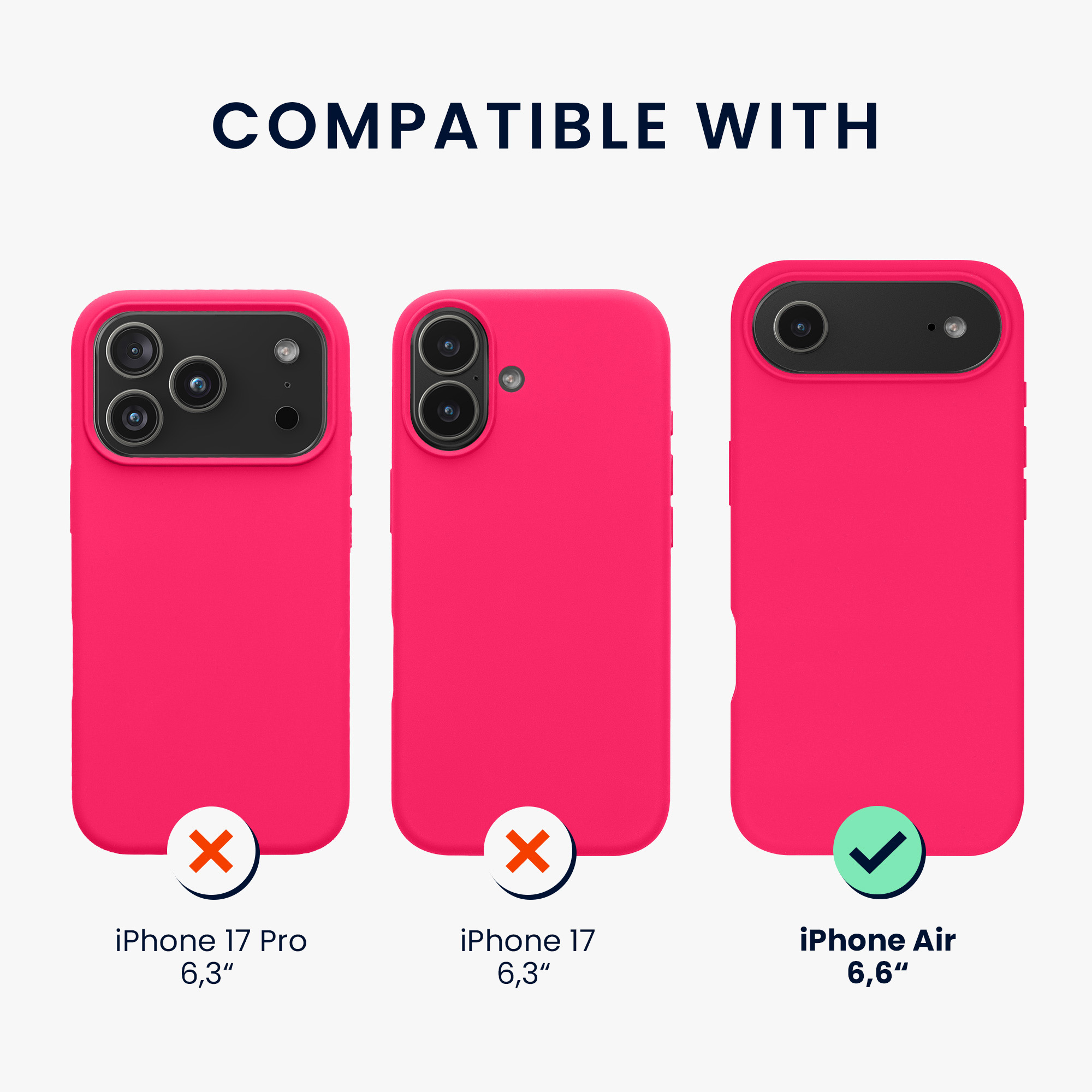 kwmobile TPU silikonový kryt pro Apple iPhone Air, měkký povrch, neonově růžová