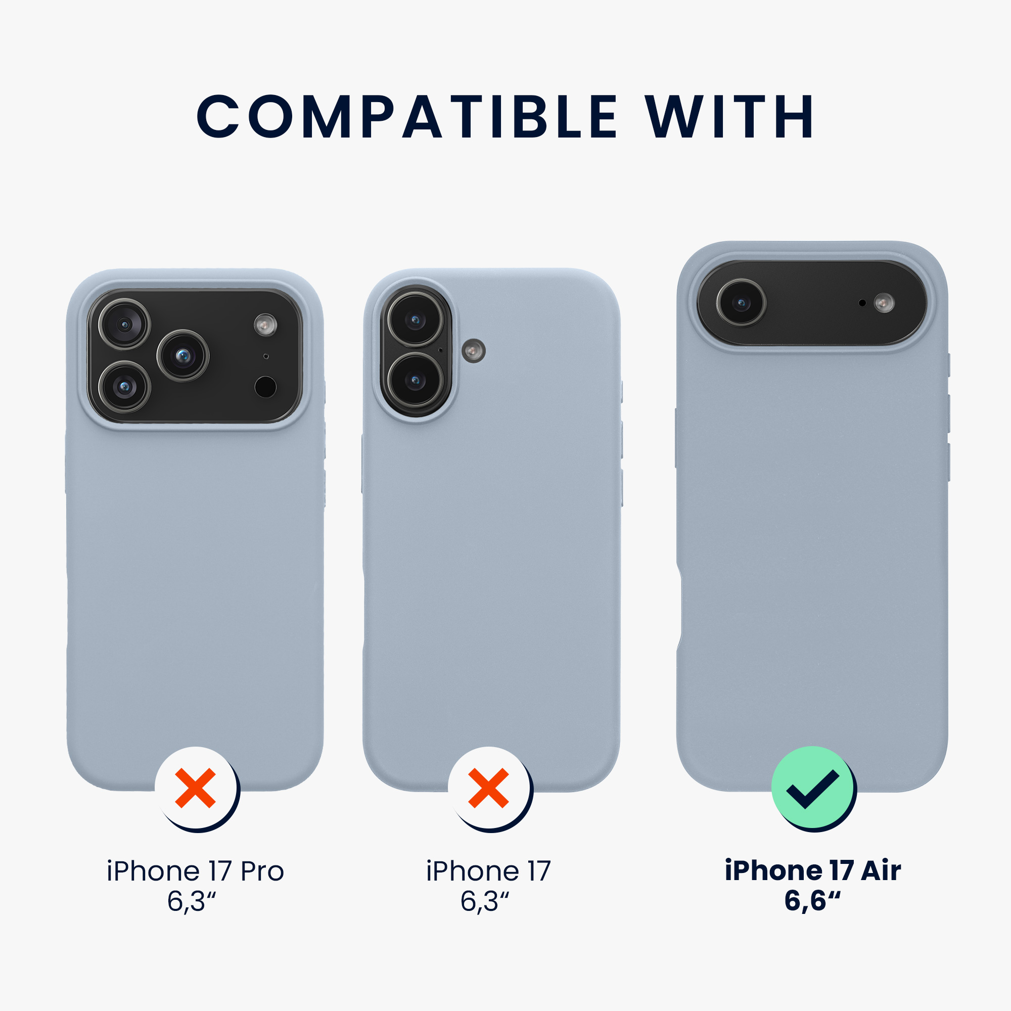 kwmobile TPU silikonový kryt pro Apple iPhone Air, měkký povrch, matně světle modrá